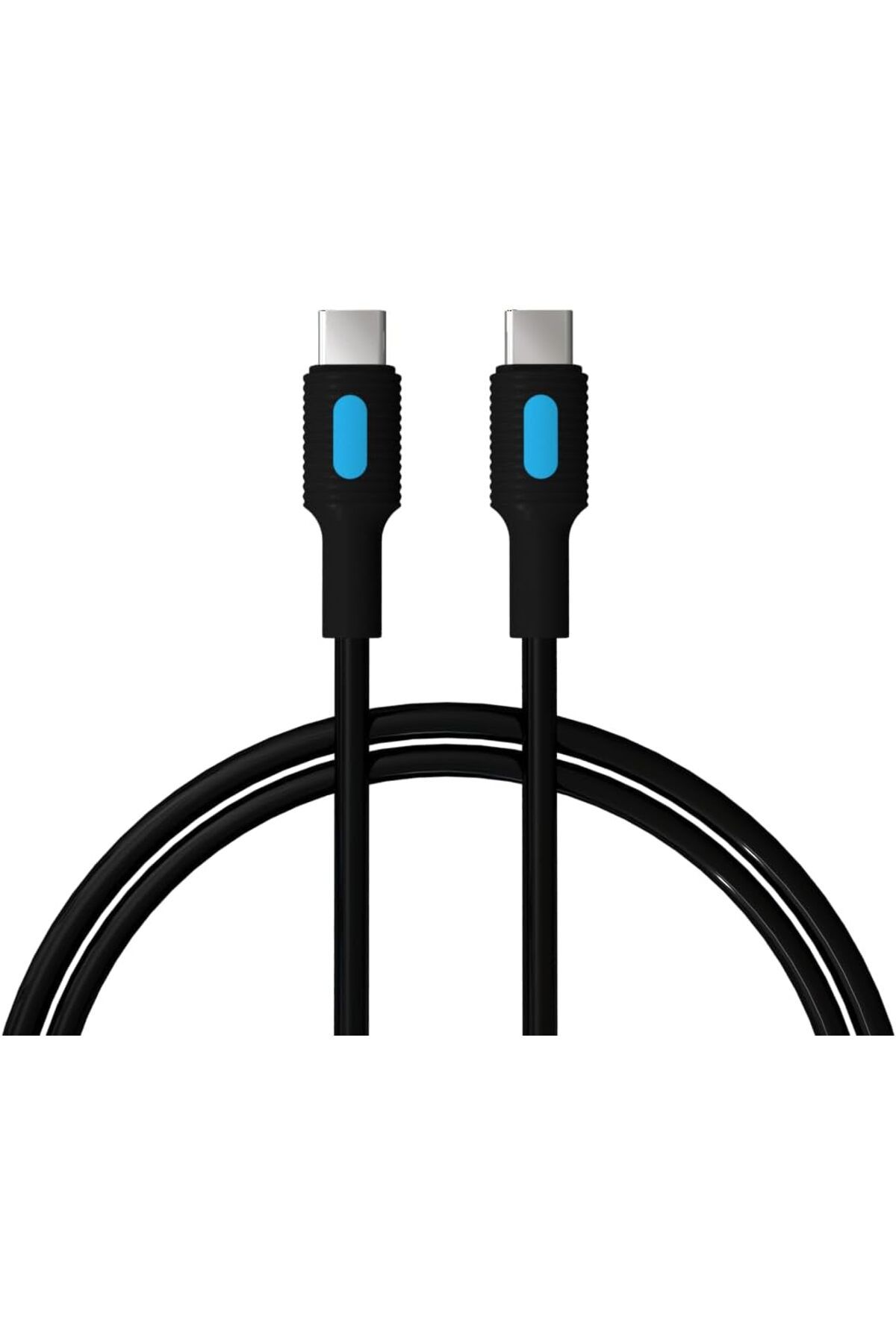 STOREMAX OZN Coral Type C-C Power Delivery Hızlı Şarj Kablosu, Siyah Kablo, Mavi/Siyah Uçlar (150 CM) OZN