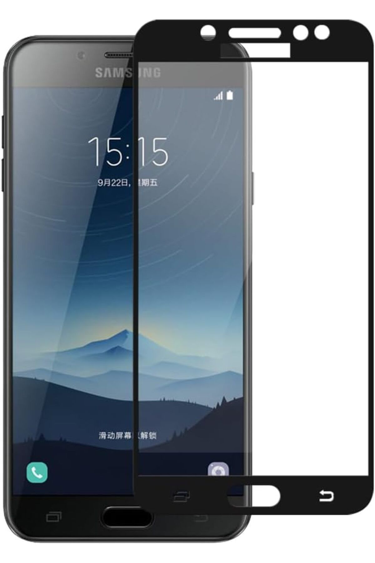 STOREMAX OZN Galaxy J3 Pro Uyumlu Full Kaplayan Temperli 5D Ekran Koruyucu Cam (Siyah) OZNstre 1094633