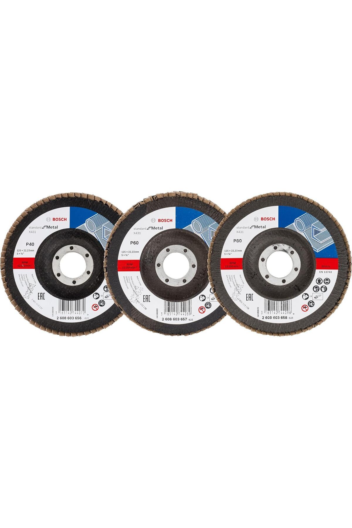 STOREMAX Rom Professional 3 Adet Flap Disk Seti X431 Standard for Metal, Çelik ve Paslanmaz Çelik Taşlama