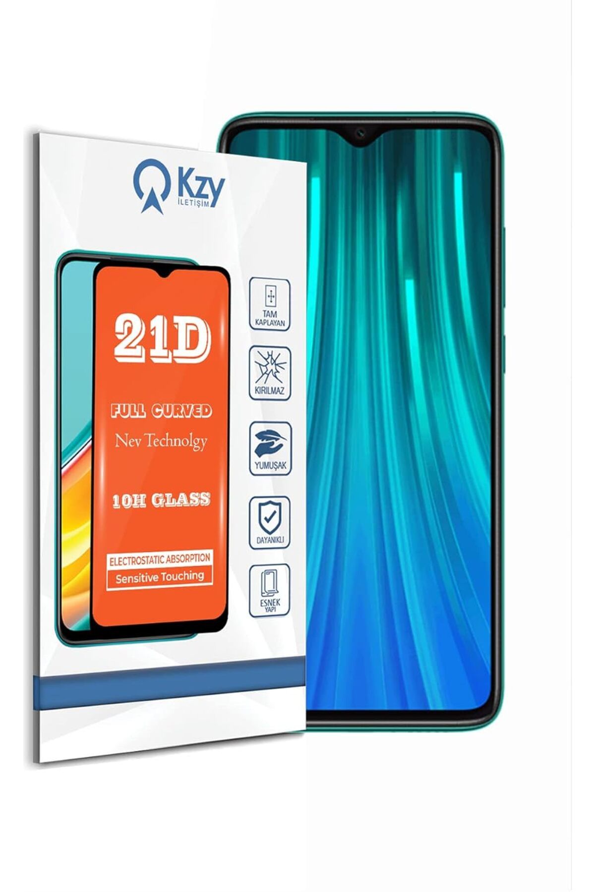 STOREMAX OZN İLETİŞİM Xiaomi Redmi Note 8 Pro ile uyumlu Tam Kaplayan 21D Temperli Ekran Koruyucu Cam OZN