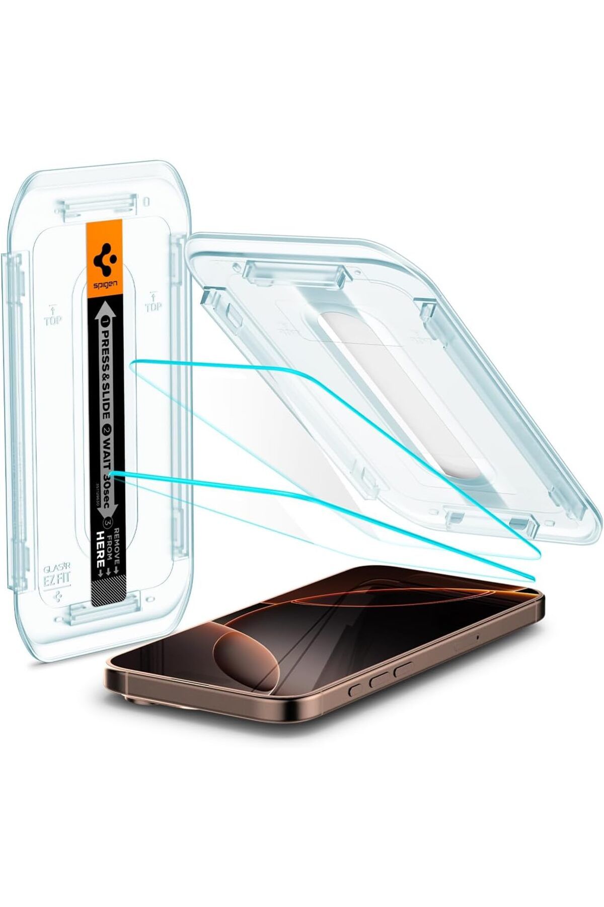 Mu Art Ahşap Mrt iPhone 16 Pro Max Cam Ekran Koruyucu Kolay Kurulum Glas.tR EZ Fit Slim HD (2 Adet) - AGL07907 Ar