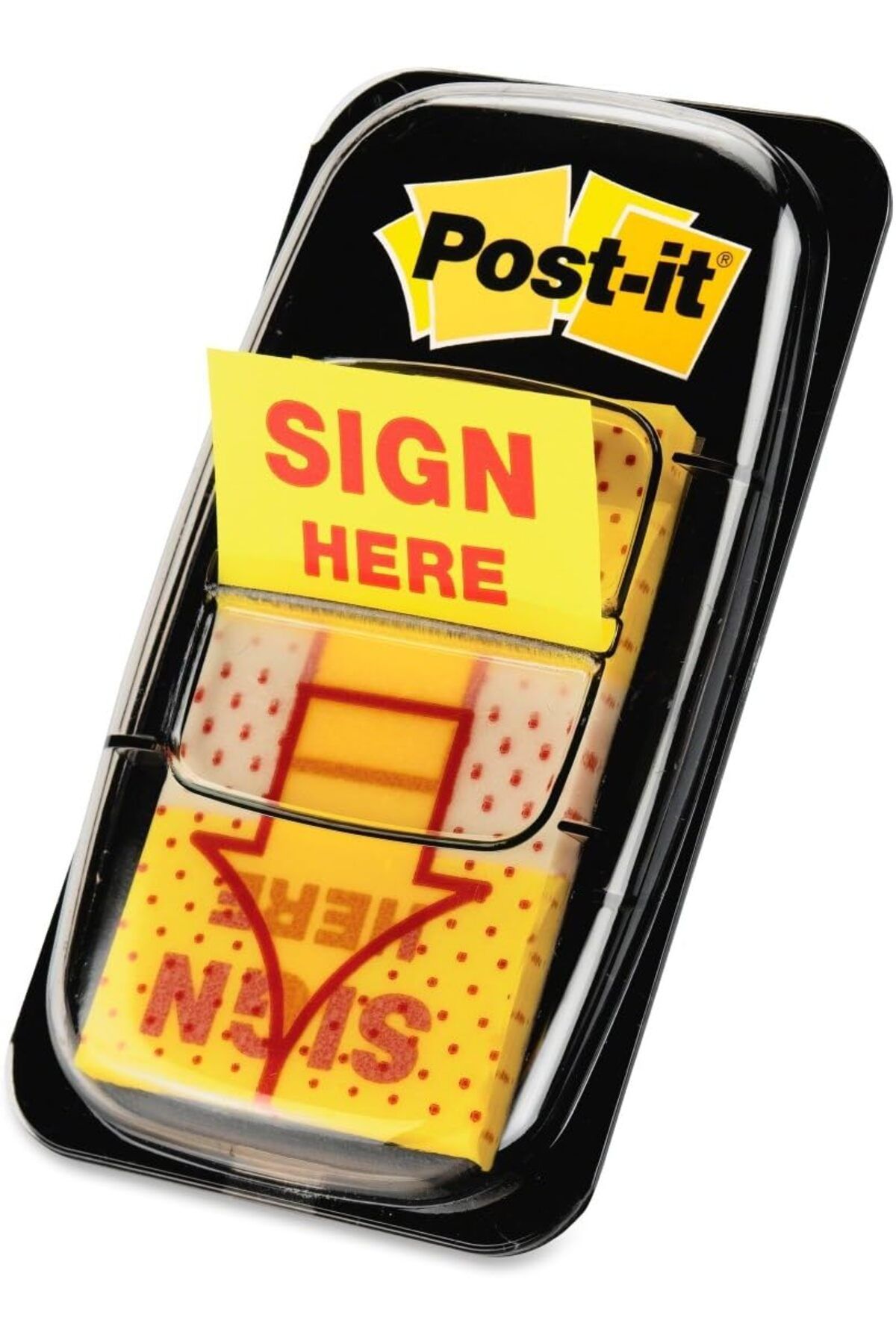 STOREMAX OZN Mesaj "Sign Here" Bayrakları Değer Paketi, 50/Dispenser, 12 Dispenser/Paket, 1" Geniş, Sarı