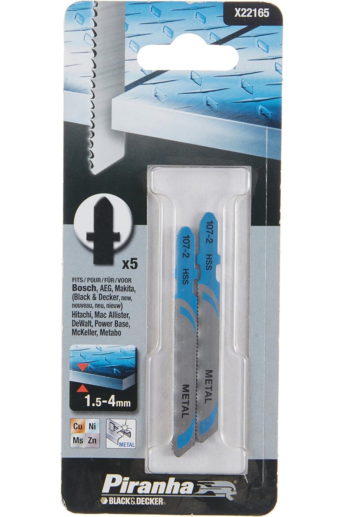LUXE X22165 Dekupaj Testere, Metalik, 5 Adet, 76 mm x 1.2 mm LXSHP 1055529