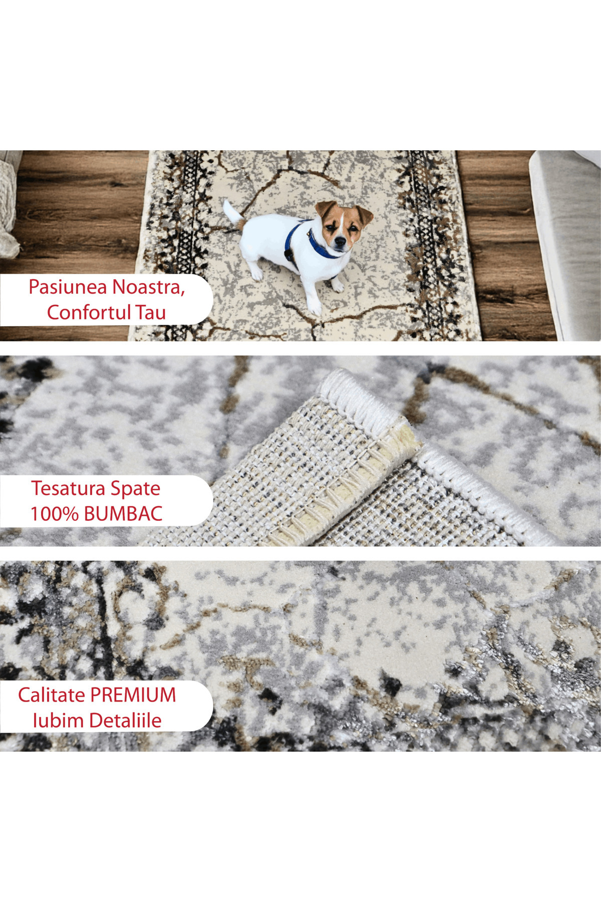 Brava Casa-Covor Golden Horizon, Galben, negru, crem, Fir Scurt 8 mm, 80x150 cm, 1750 g/m², BravaCasa 6