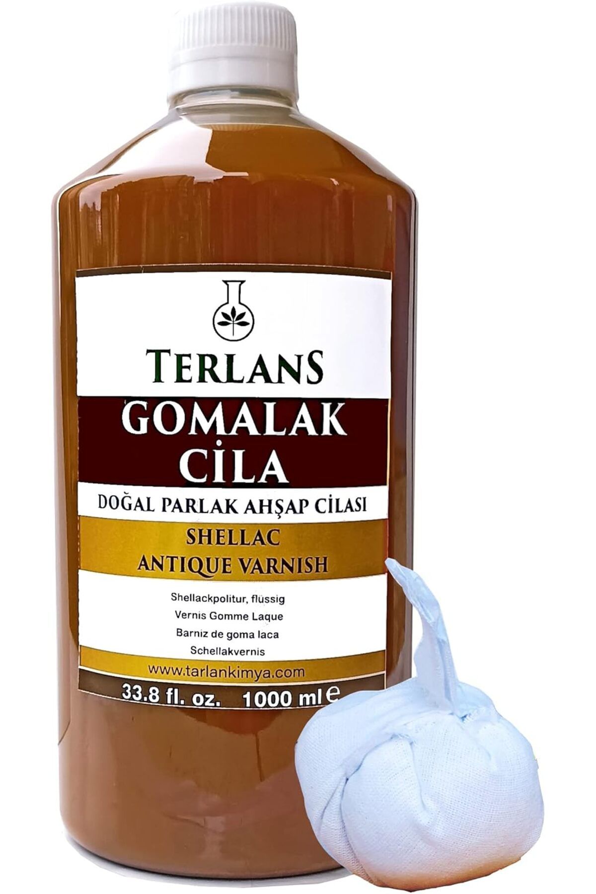 Mu Art Ahşap Mrt Doğal Ahşap Cilası Gomalak 1000 ml Shellac + Sürme Topu Art 871301