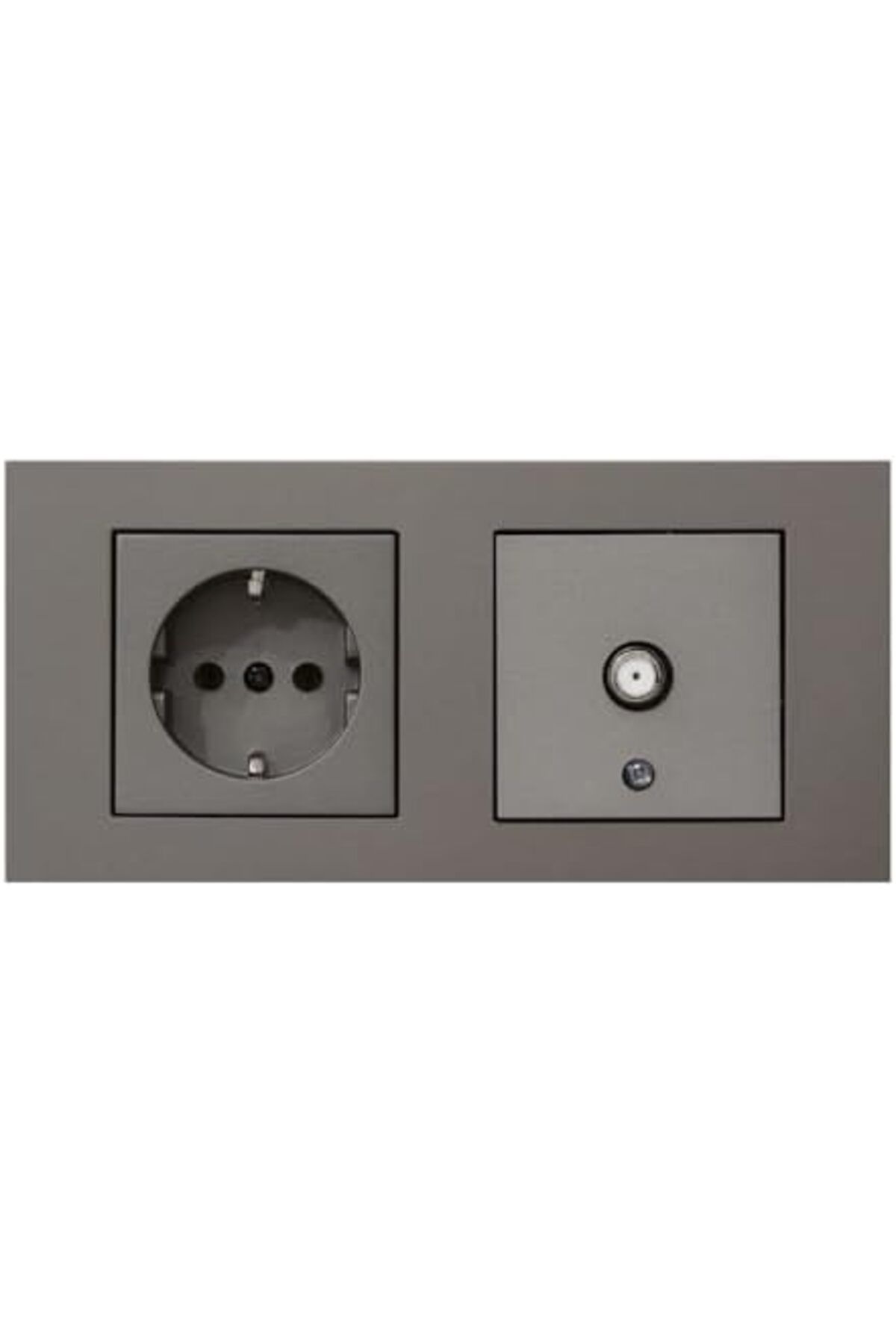 STOREMAX-Sbl Grano Anthracite Set of 2 Grounded Socket and F Connector Satellite Socket Set Sblshp 1064356 2