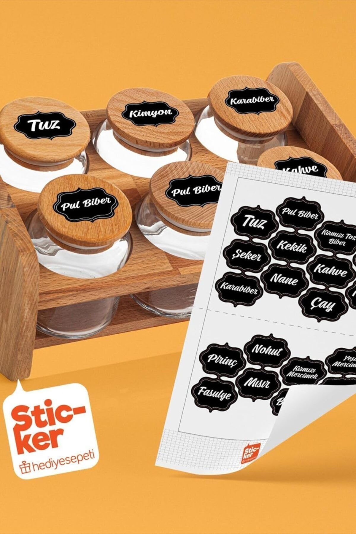 STOREMAX 20 Adet Baharat & Bakliyat Kavanoz Etiketi Sticker FxYM 1126906