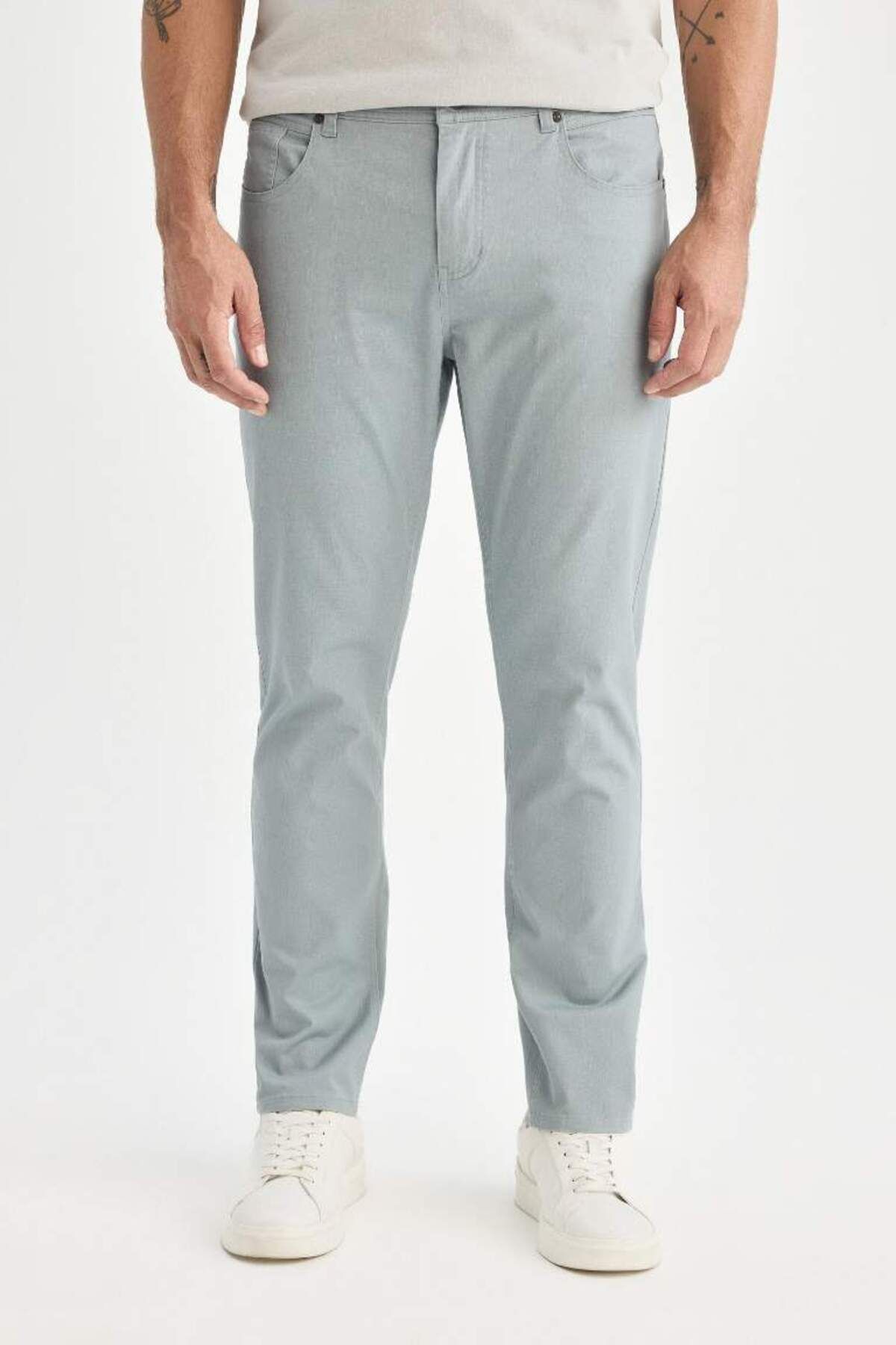 DeFacto Yeni Sezon Regular Fit Normal Kesim Yazlık Düz Paça Chino Kanvas Pantolon