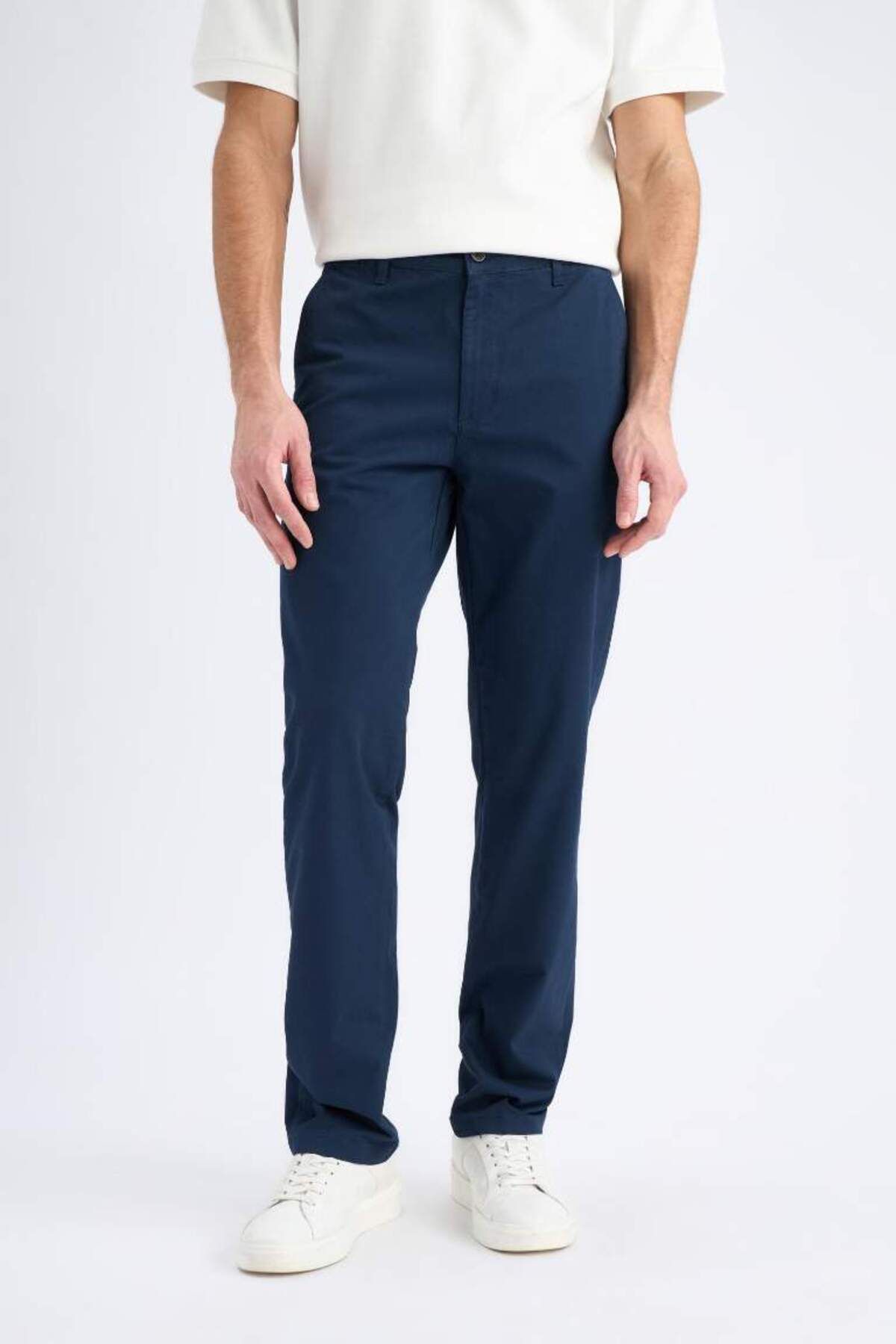 DeFacto Yeni Sezon Regular Fit Normal Kesim Yazlık Düz Paça Chino Kanvas Pantolon