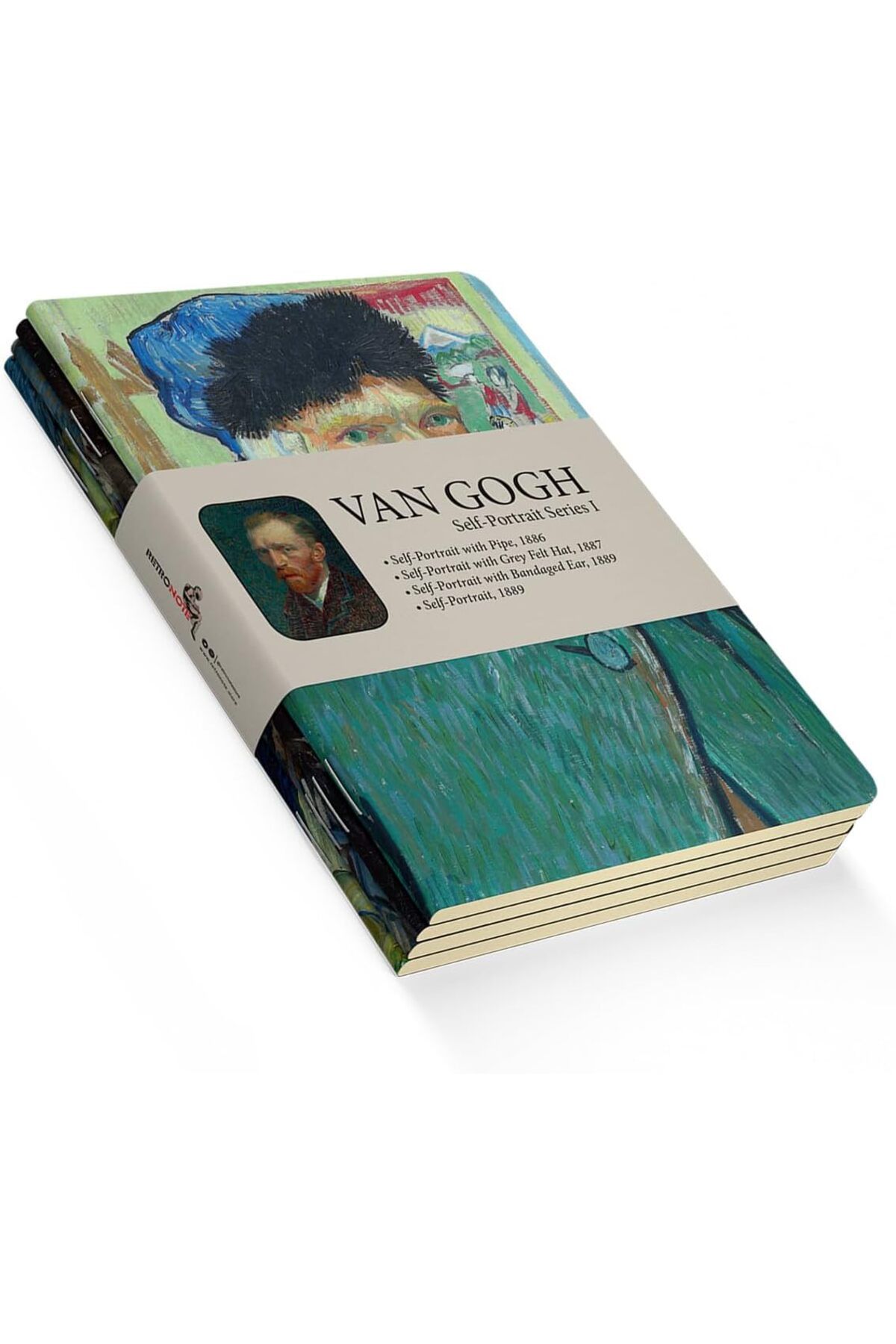 STOREMAX SRT Van Gogh 4'lü Defter Seti 4, Self-portrait Series I, Çizgisiz, 64 Sayfa, 14x21cm FxYM 1126906