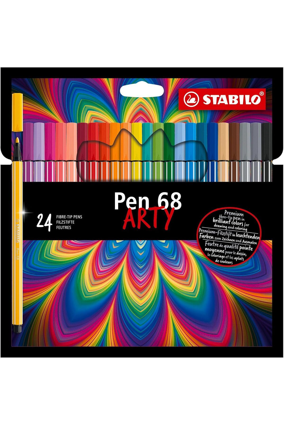STOREMAX Pen 68 ARTY - Keçe Uçlu Boya Kalemi - 24'lü Paket - Çeşitli Renkler TrendBazaar 1057563
