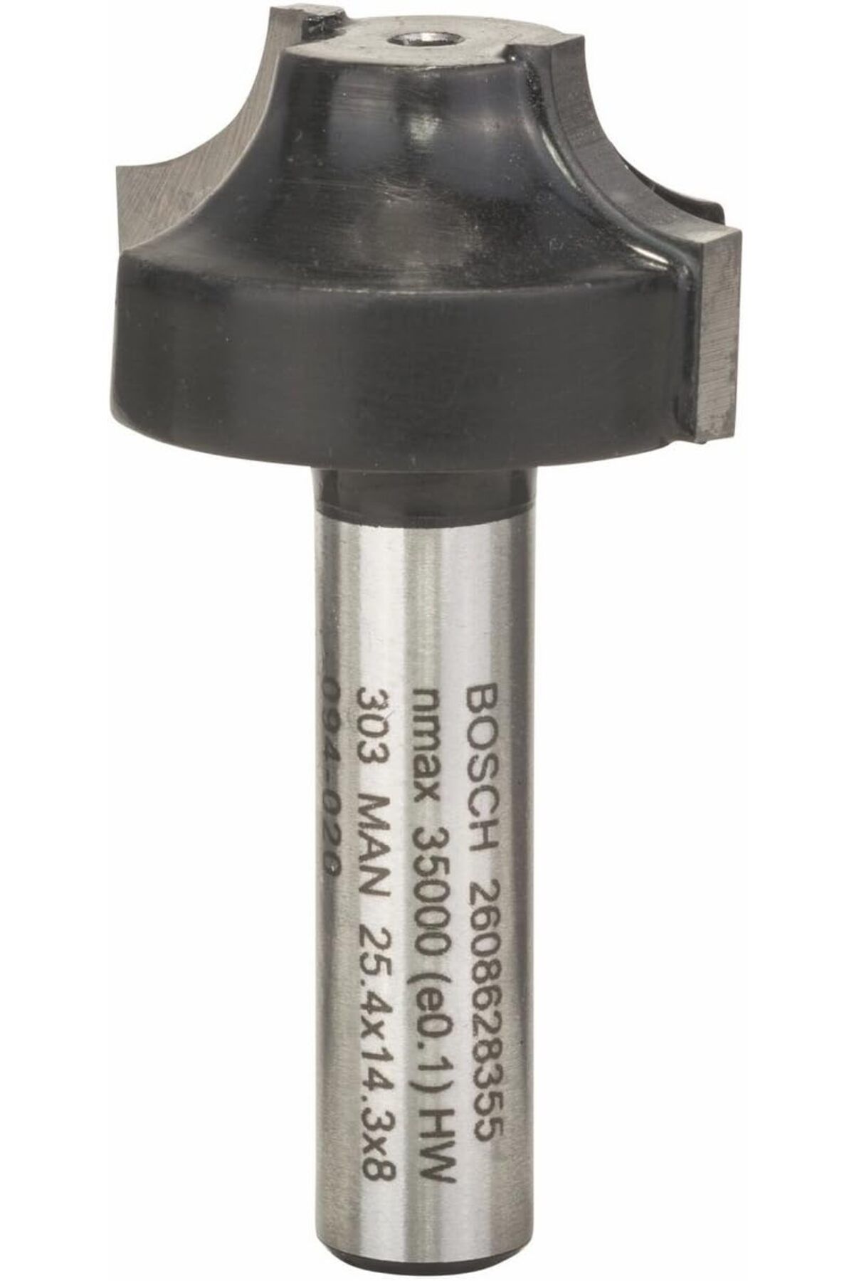 LUXE 2608628355 aksesuarı profil freze e 8 mm, R1 6,3 mm, D 25,4 mm, L 14,3 mm, G 46 mm LXSHP 1055529