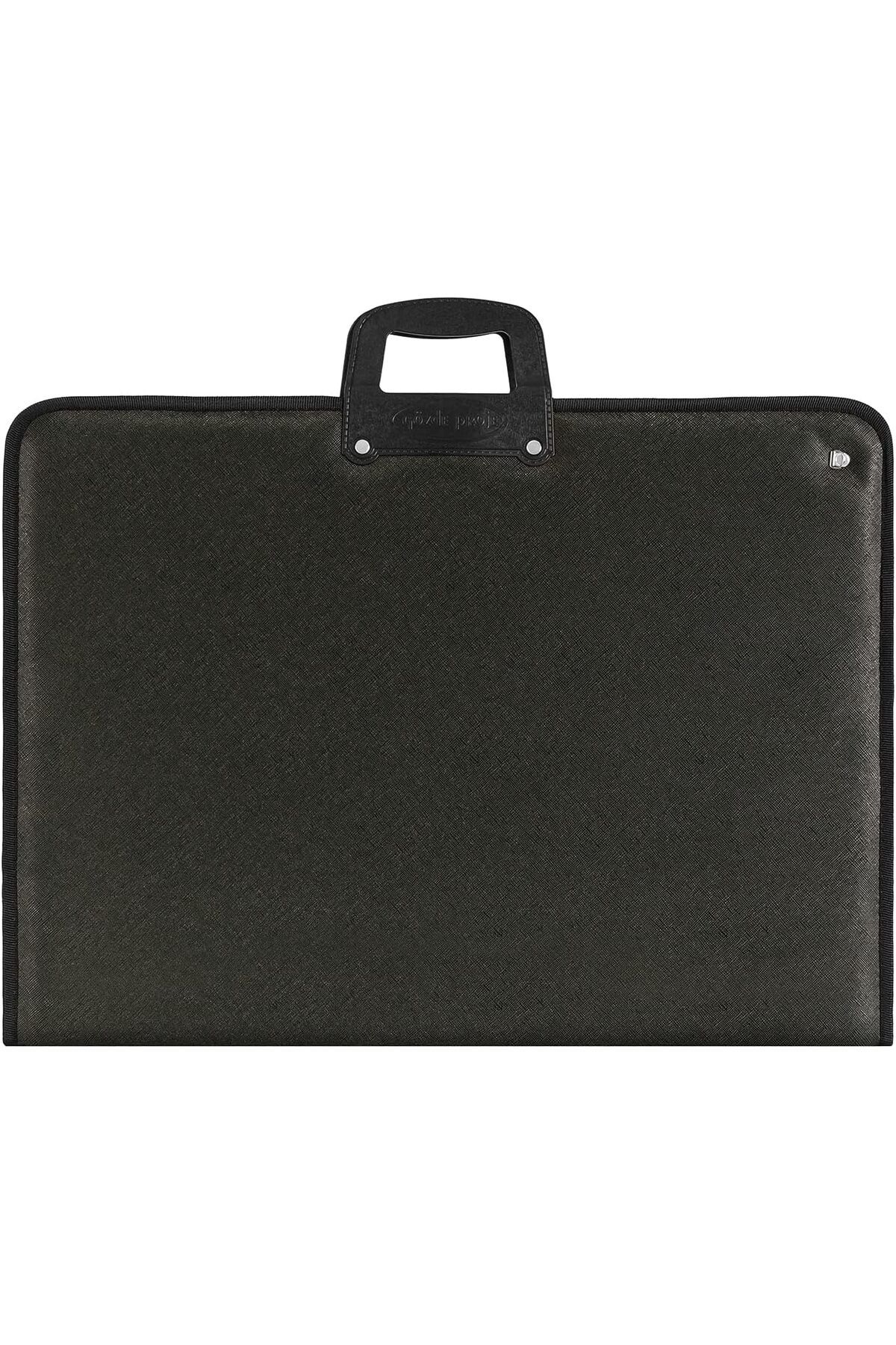 LUXE Proje 35x50 cm (40x55 cm) Suni Deri Resim - Proje Çantası Cepli Koyu Yeşil Çizgili LXSHP 105552
