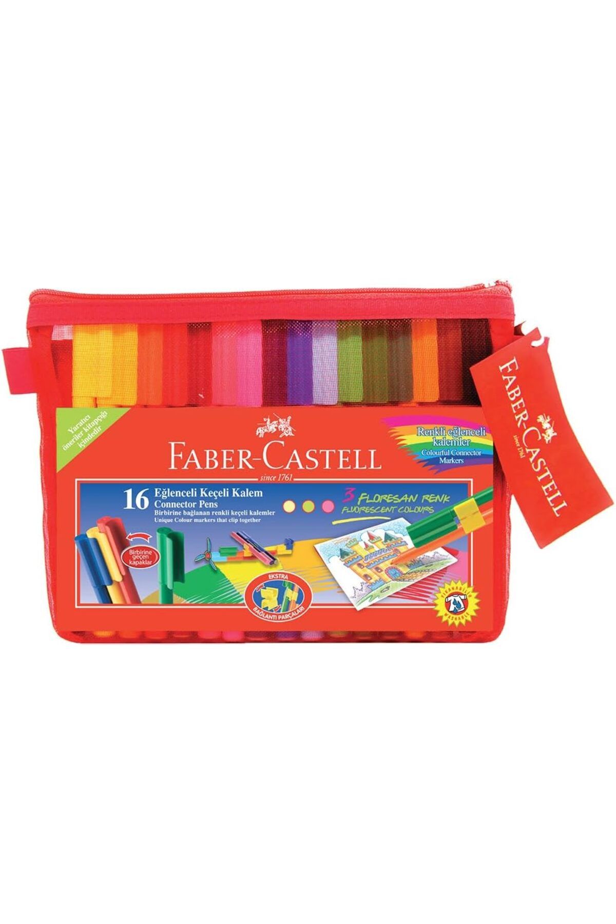 STOREMAX Sbl Faber Castell Keçeli Kalem, Fileli, Fermuarlı 16 Parça SBLShp 1064356