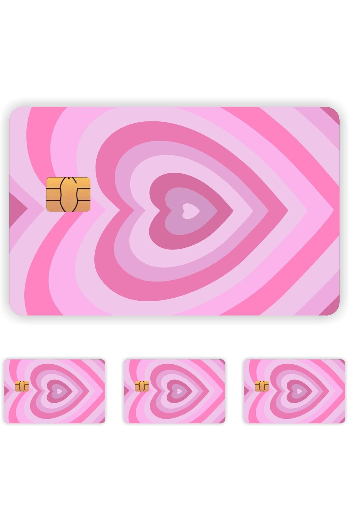 LUXE Aksesuar 4 Adet Pembe Kalpli Kart Kaplama Sticker Kart Etiketi LXSHP 1055529