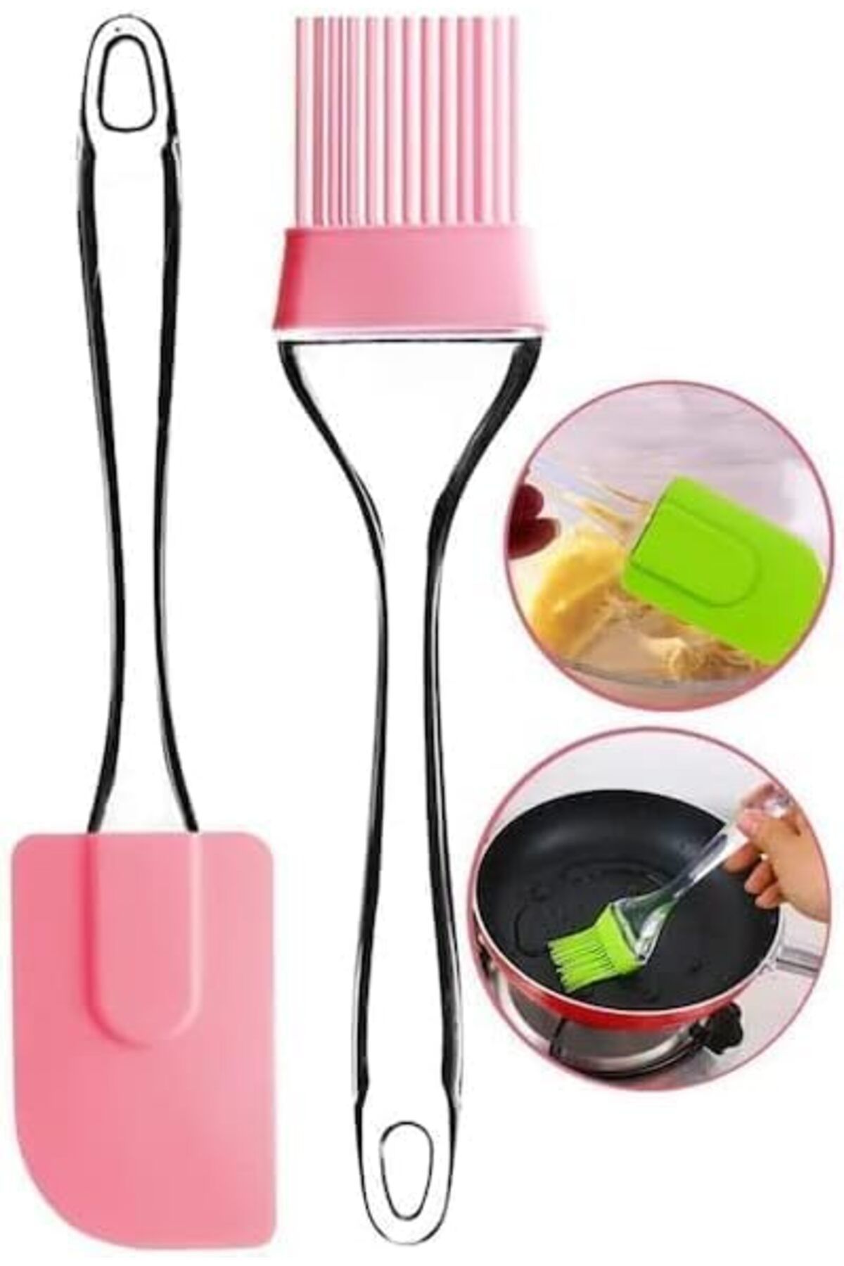 STOREMAX SRT Home 25 Cm Silikon Spatula,Fırça Seti,Pasta Ve Yemekler İçin FxYM 1126906