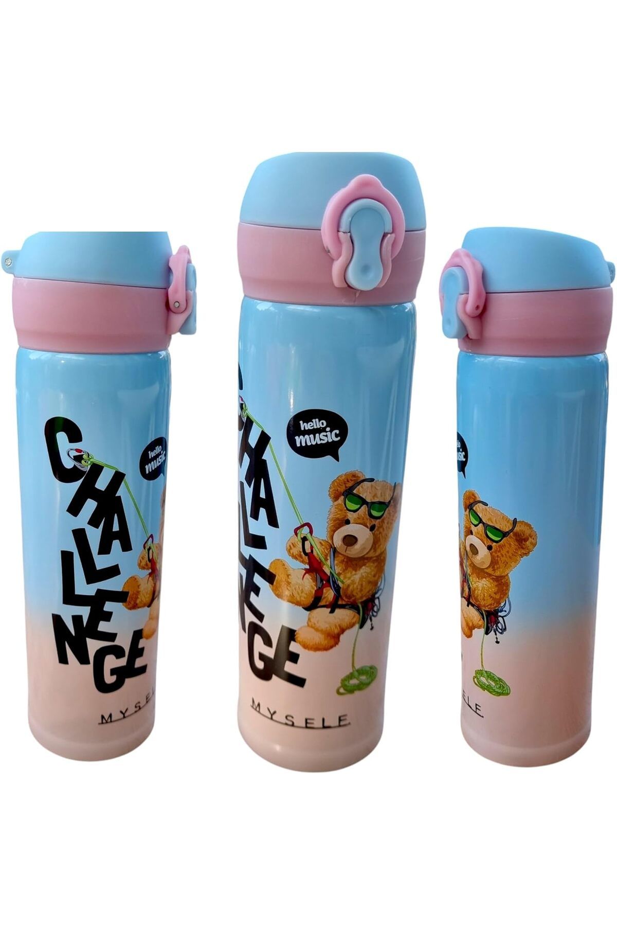 LUXE Ayıcık Tasarımlı 500 ml Paslanmaz Çelik Termos – Çocuk ve Gençlere Özel, Sıcak ve Soğuk