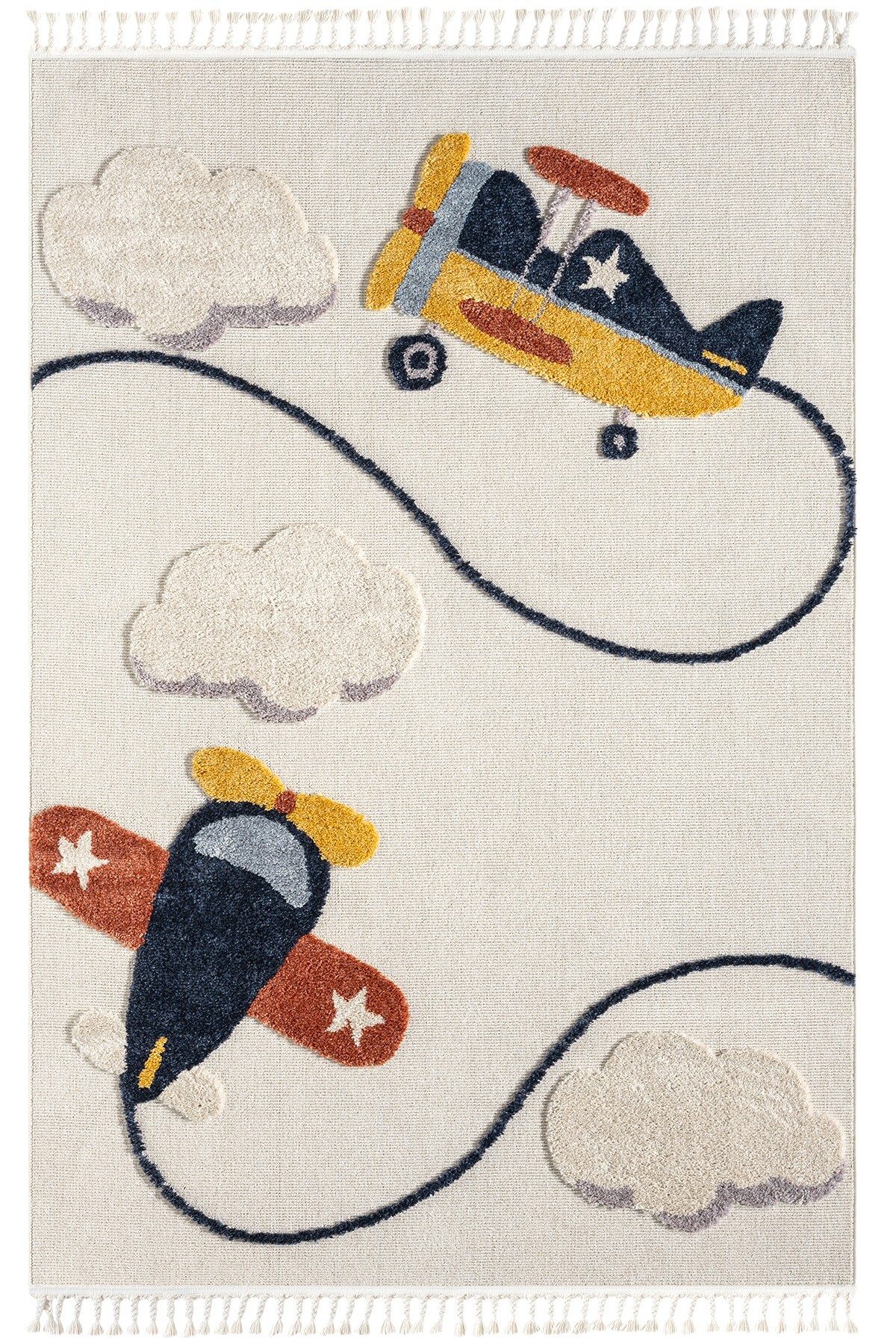 Eliz Home Yumuşak Renkli Bukleli Uçak Figürlü Dokuma Halı Bebek Odası Çocuk Odası Genç Odası Halısı 7 fotoğrafı 5 (önizleme)