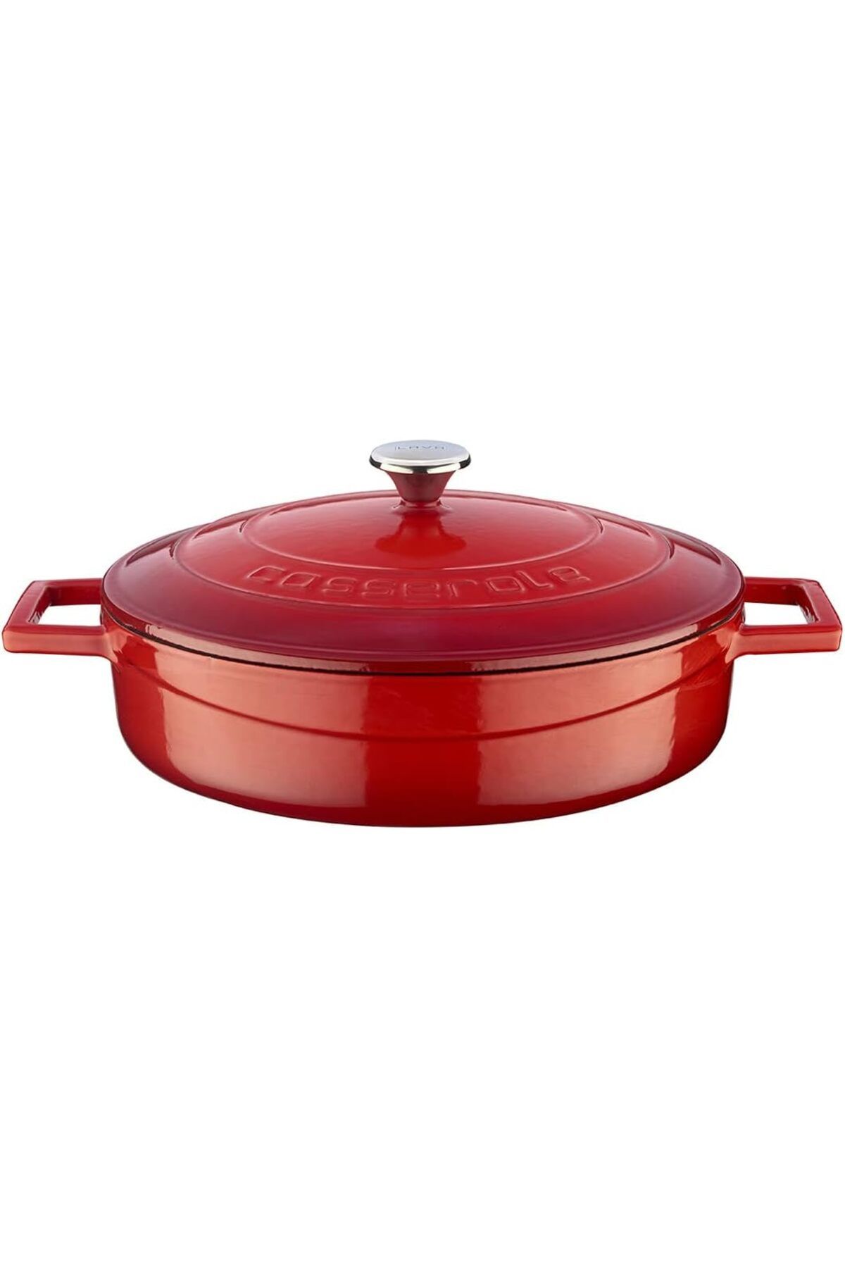 LUXE Metal Döküm Çok Amaçlı Yayvan Tencere, Trendy 24 cm 2.47 L Kırmızı LXSHP 1055529