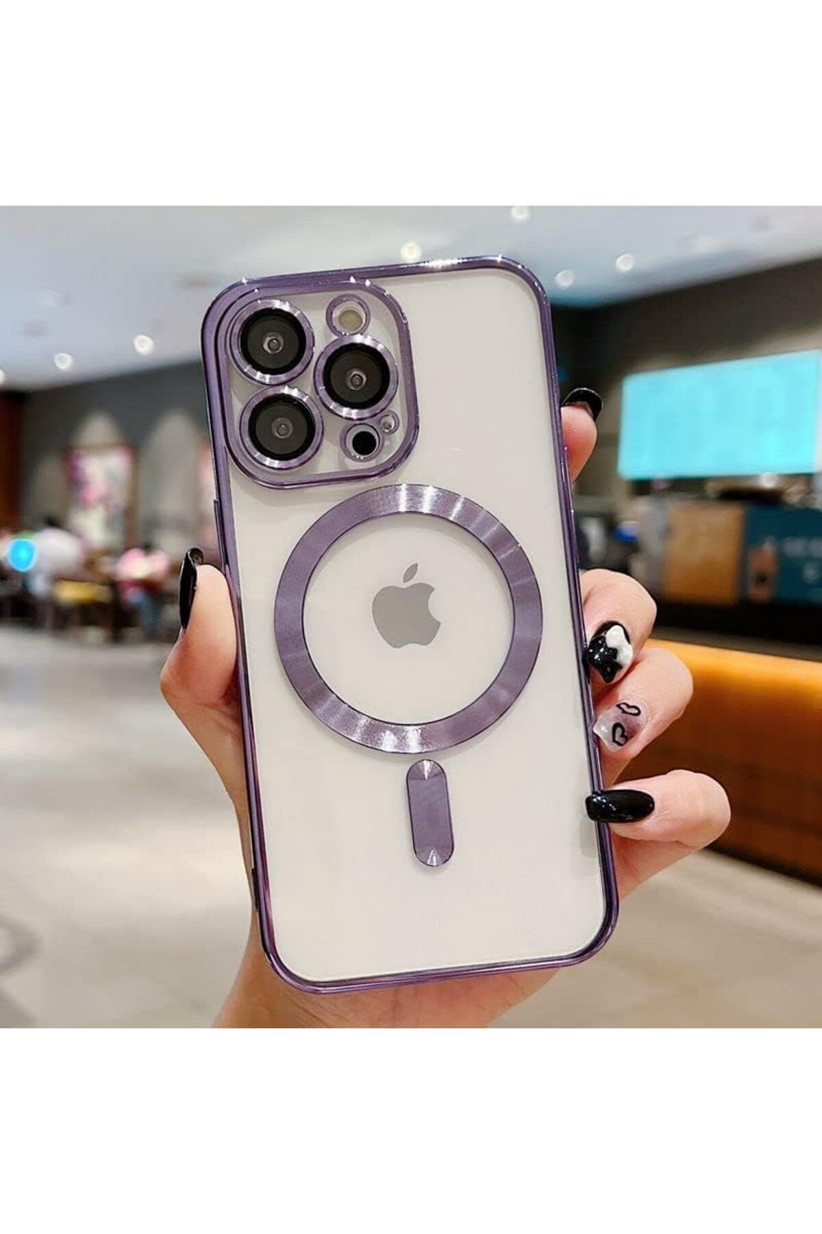 STOREMAX ELZ İphone 14 Magsafe Uyumlu Üst Kalite Kablosuz Şarja Uygun Silikon Kılıf (Mor) FRNTR 1127478