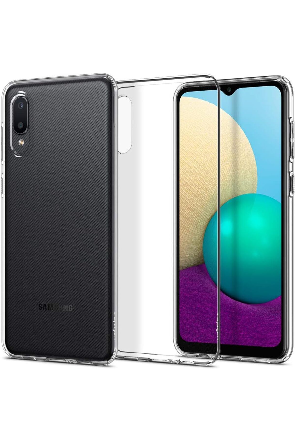 LUXE Galaxy A02 / Galaxy M02 Kılıf Liquid Crystal 4 Tarafı Tam Koruma Crystal Clear - ACS02779 LXSHP