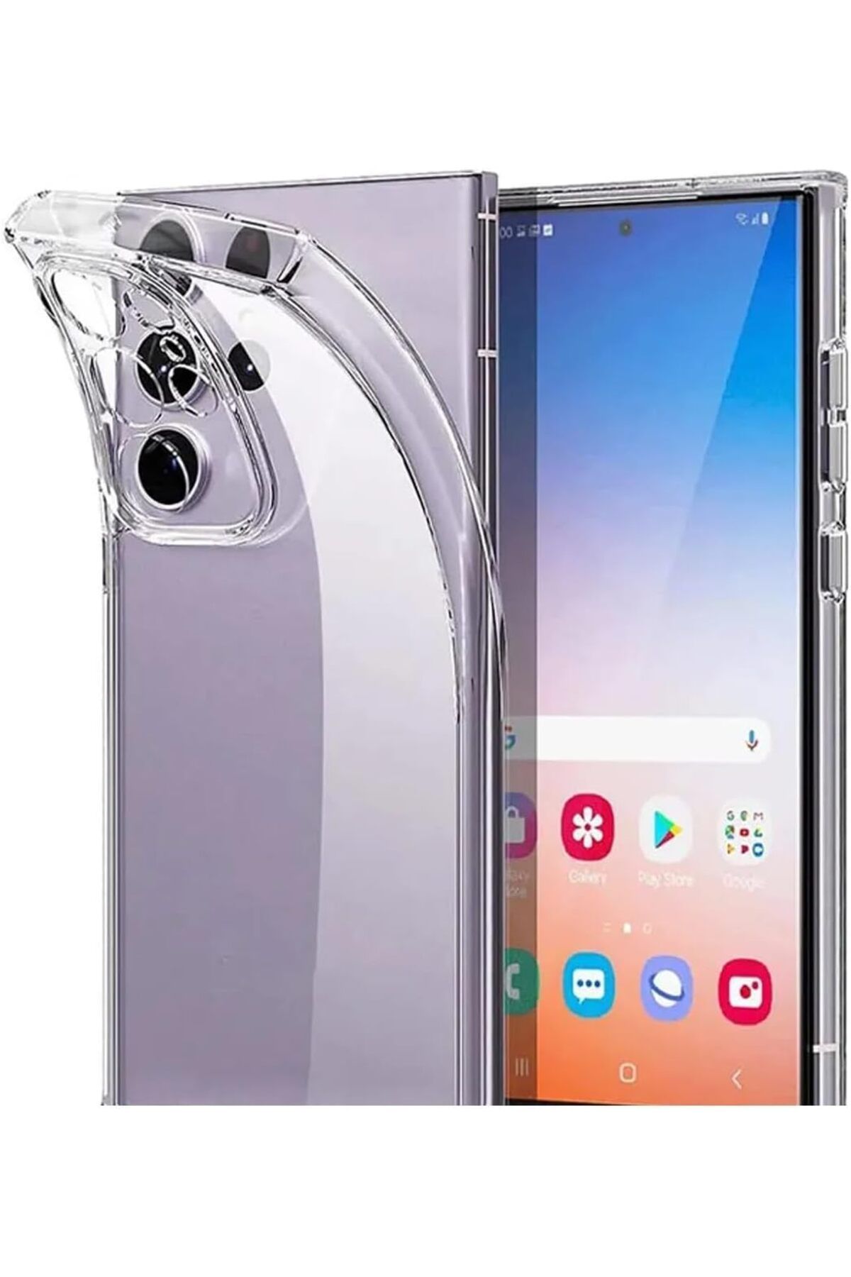 LUXE Galaxy S24 Ultra İle Uyumlu Kılıf Transparan Şeffaf GlassElegance TPU Tam Koruma Arka Kapak Şe