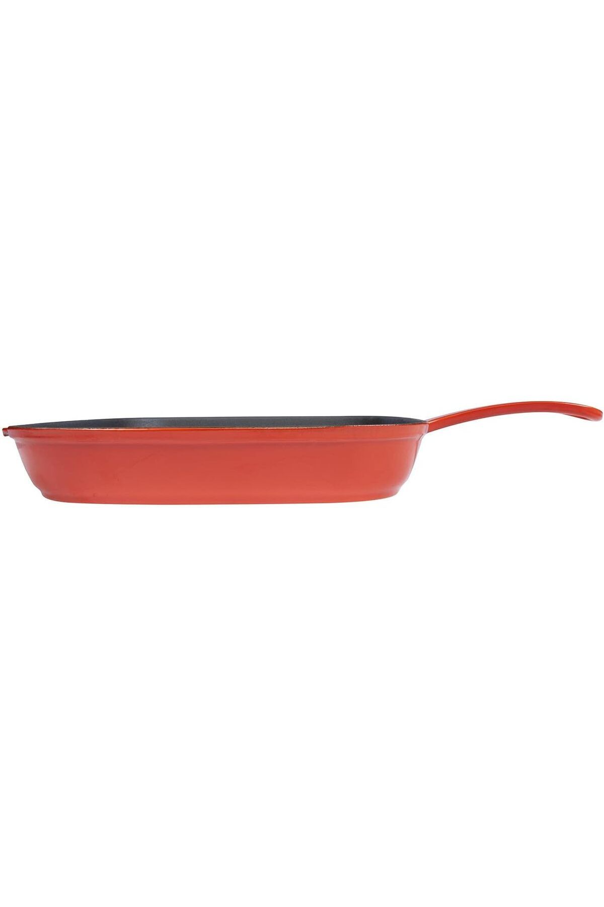 STOREMAX ELZ Döküm Bölmeli Grill Izgara Tava, Dikdörtgen, 26x30 cm, Yekpare Saplı, Kırmızı FRNTR 1127