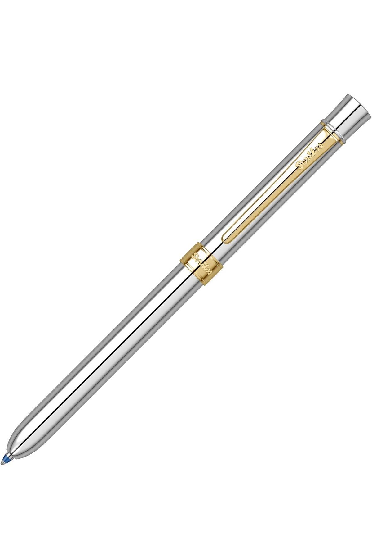 STOREMAX ELZ Trio 93 Multifonksiyon Tükenmez Kalem, 0.5 mm Uç, Silgili, Krom Altın FRNTR 1127478