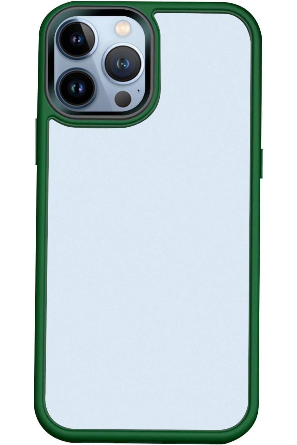 STOREMAX ELZ iPhone 12 | iPhone 12 Pro uyumlu HİBRİT TPU+PC Yarı Saydam ULTRASHOCK Kılıf (Koyu Yeşil) F