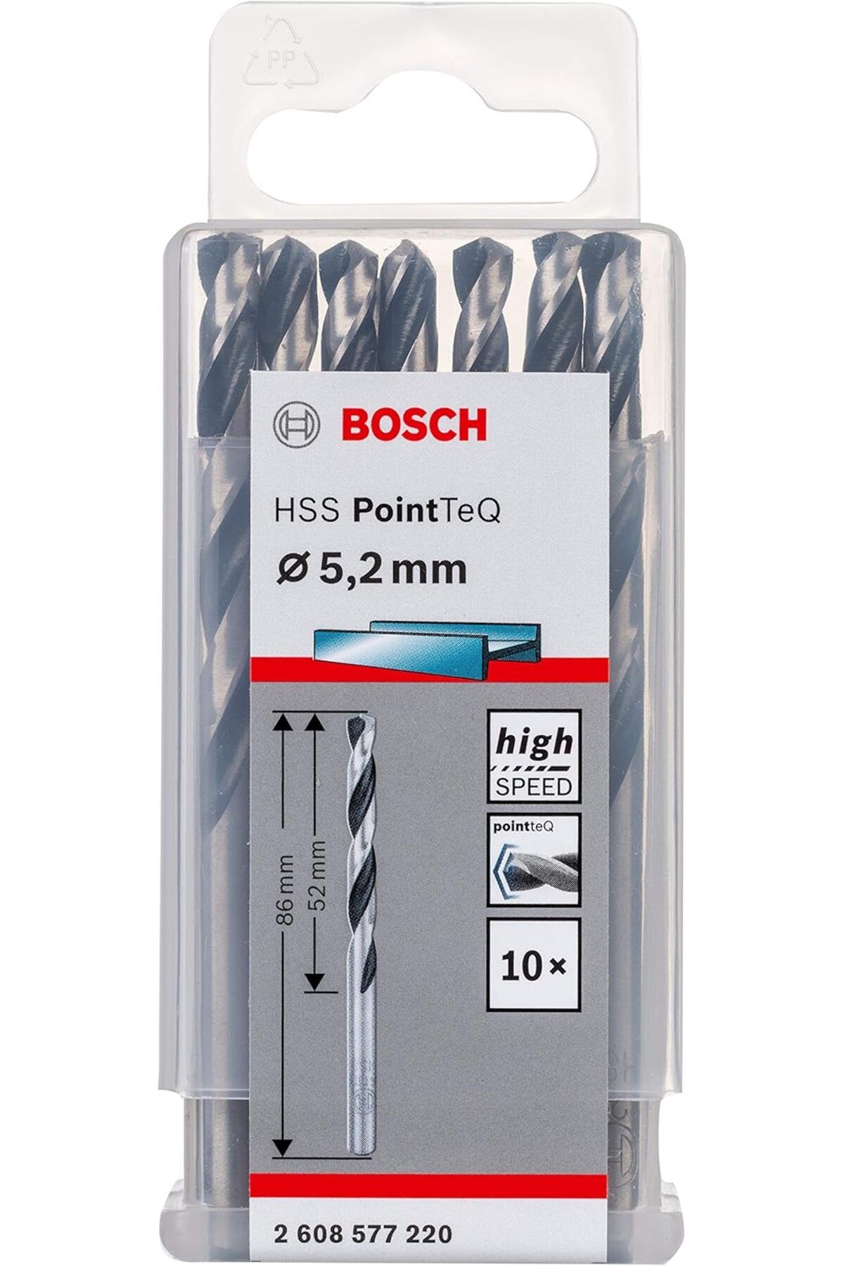 STOREMAX Ezg Professional 10 adet HSS spiral matkap ucu PointTeQ (metal için, 5,2 x 52 x 86 mm, matkap akses