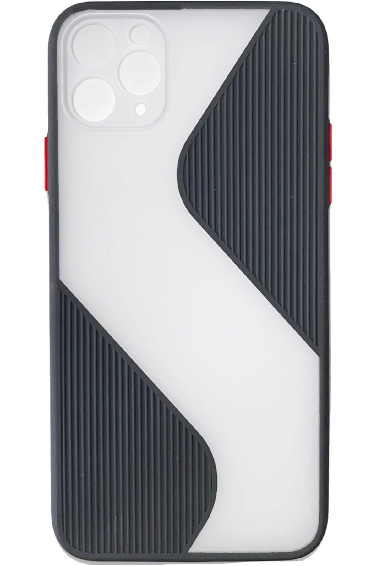 STOREMAX Sbl iPhone 11 Pro Max Uyumlu Kılıf Su Yolu Tasarımlı Yarı Transparan Şeffaf Kamera Lens Koruma