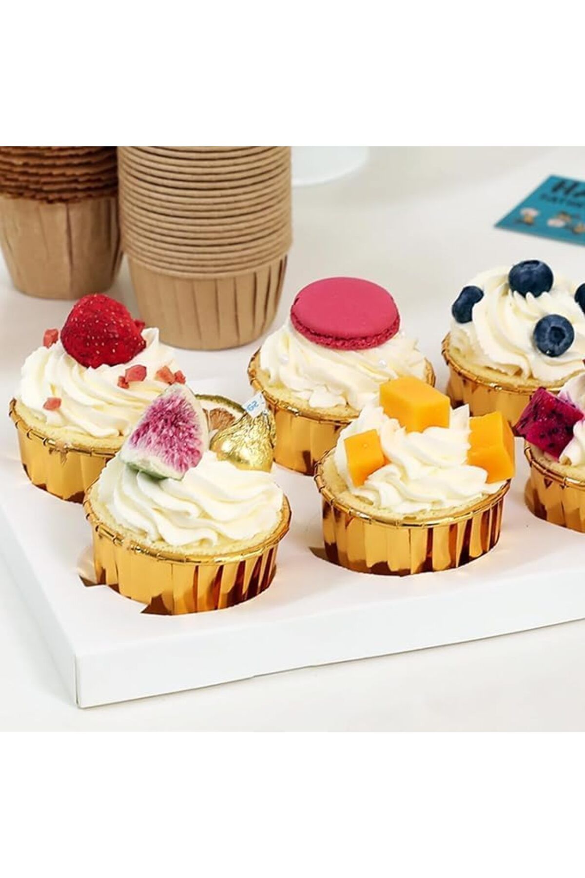 Mu Art Ahşap Mrt At Market Dolphin Altın Muffin Kek Kapsülü 25'li Art 871301