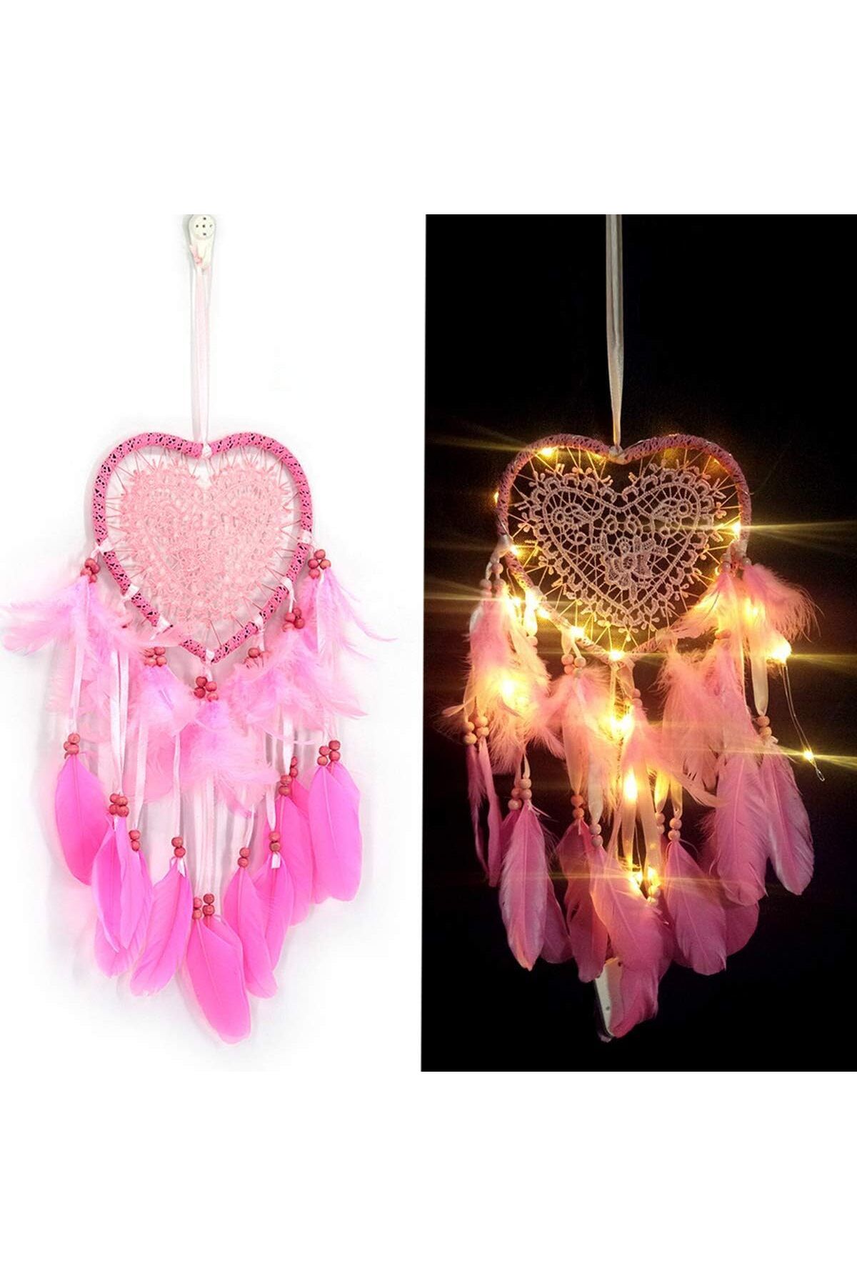 Mu Art Ahşap Mrt LED Peri Işıkları ile Tüy Düşen Kapıcı Duvar Asma Süsler Noel Dekoru Pencere Tavan Deko