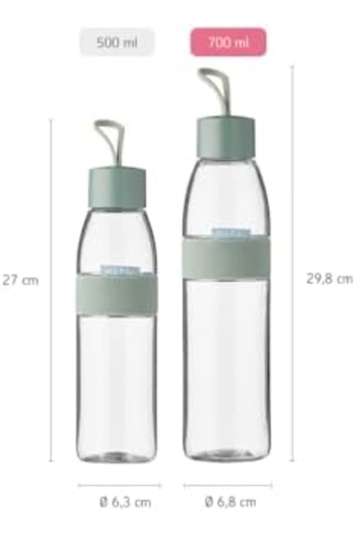 Genel Markalar Mepal 107778076700 Flasche, Ellipse, 700 ml, Kunststoff, Nordic Pink, 6,8 x 6,8 x 29,8 LXSHP 105552