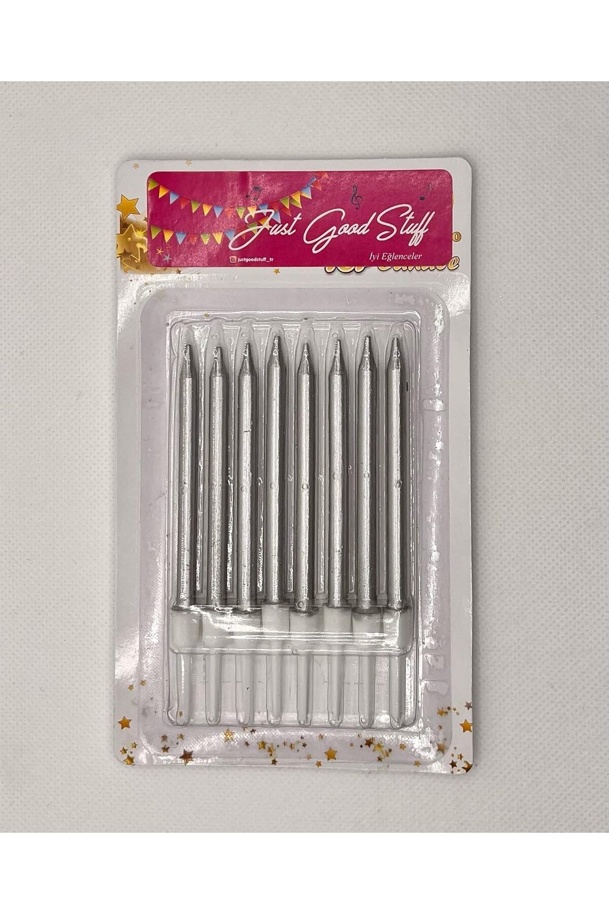 Mu Art Ahşap Mrt Cm Doğum Günü Mumu, Gri, 8 Adet Art 871301