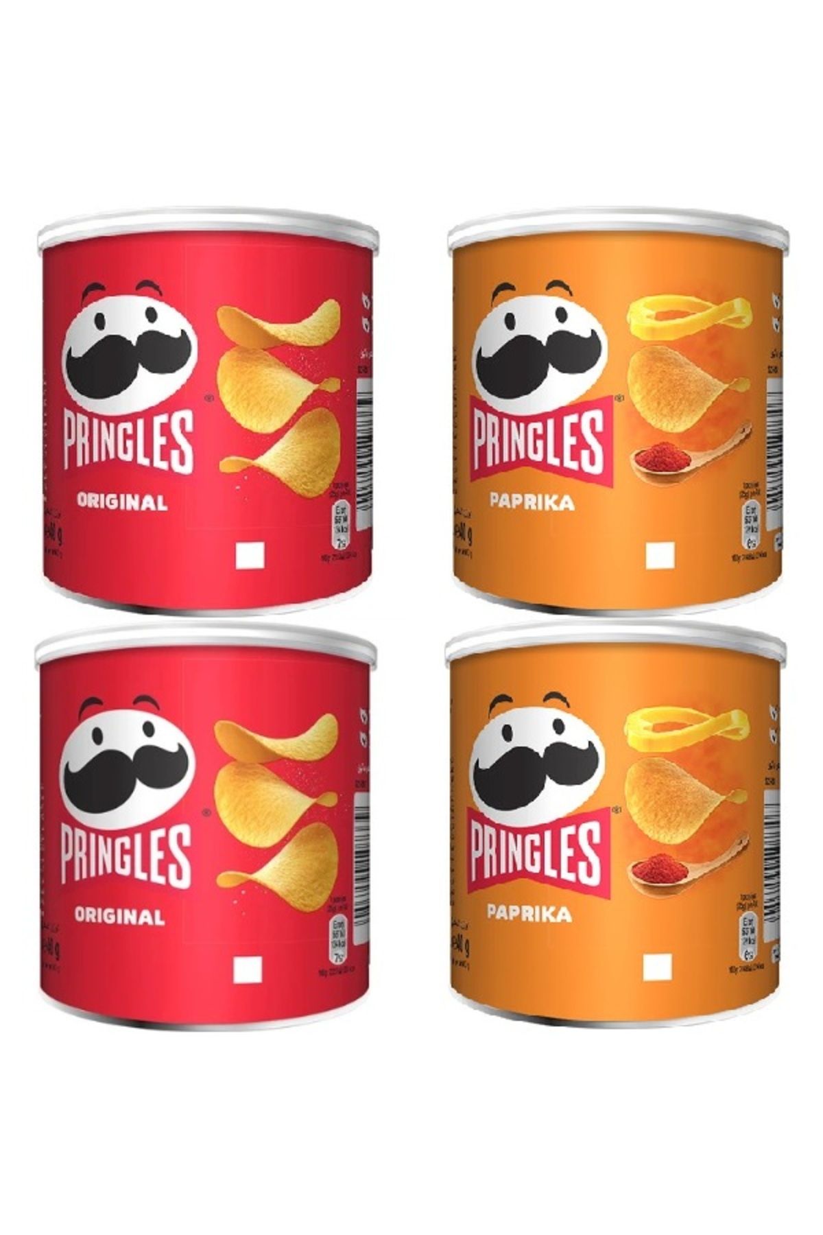Pringles 2x Original & 2x Paprika 4X40GR