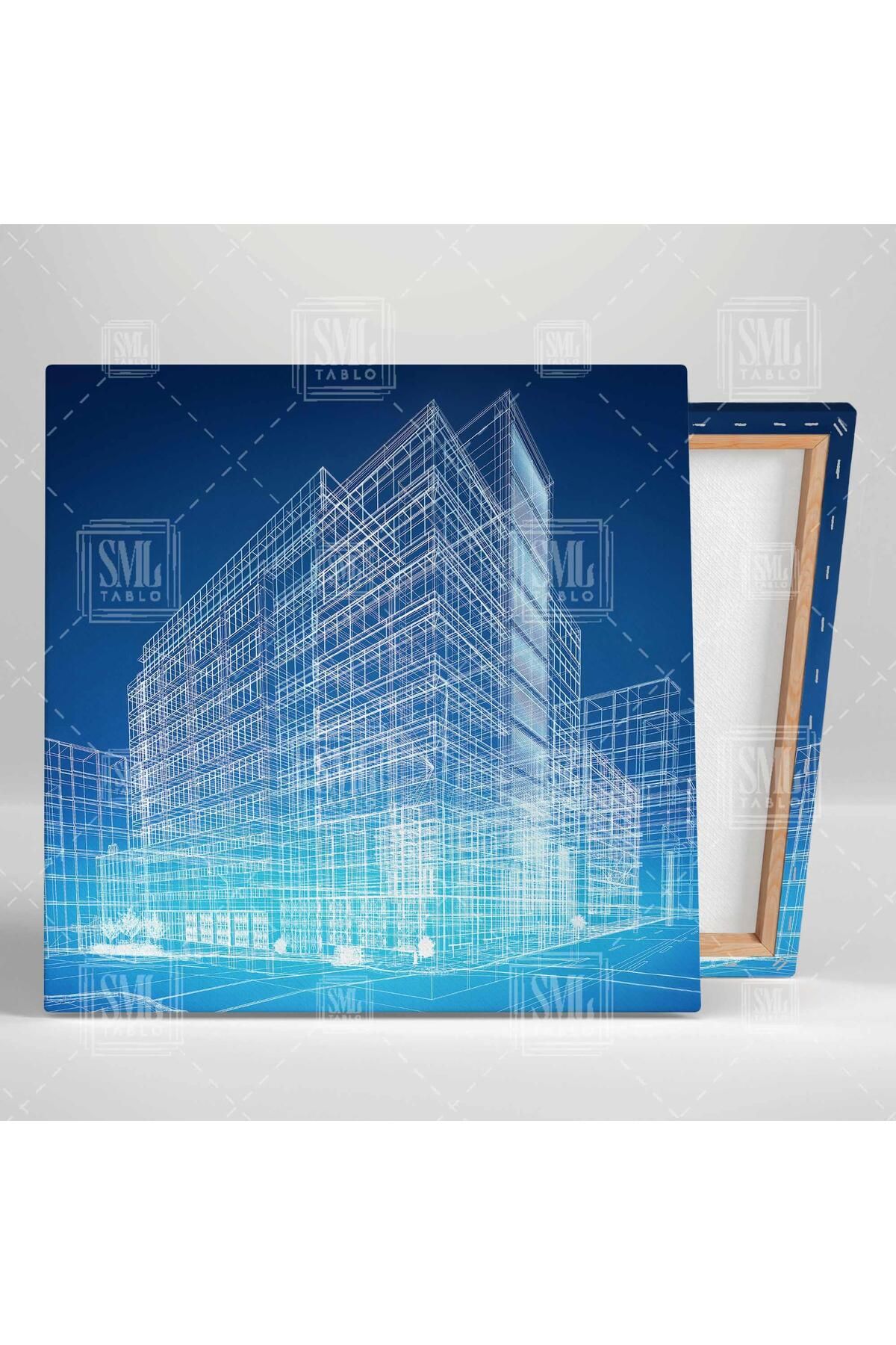 SML TABLO-Proiectare în construcții Inginerie în construcții Supravegherea clădirilor Clădire City Square Canvas Painting 2