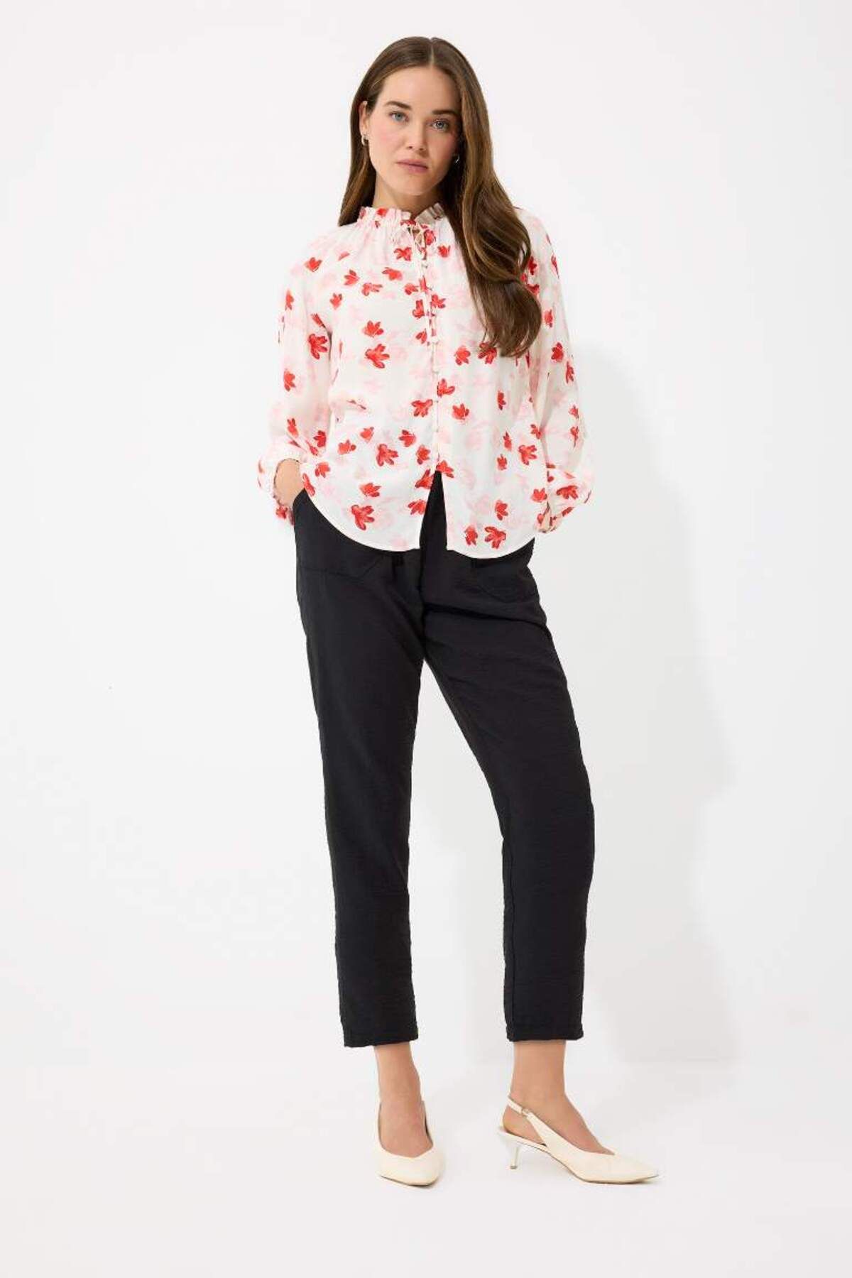 DeFacto-Regular Fit Patterned Maroccan Long Sleeve Blouse E7637Ax25Sp 2
