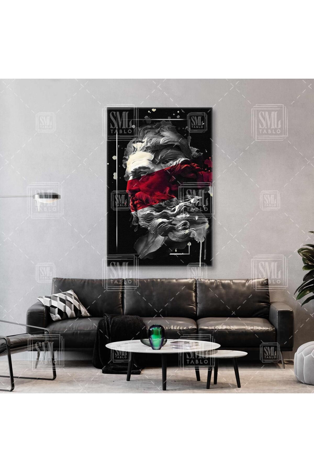 SML TABLO-Mitologia greacă Poseidon Zeul Mării Modern Vertical Canvas Print 1