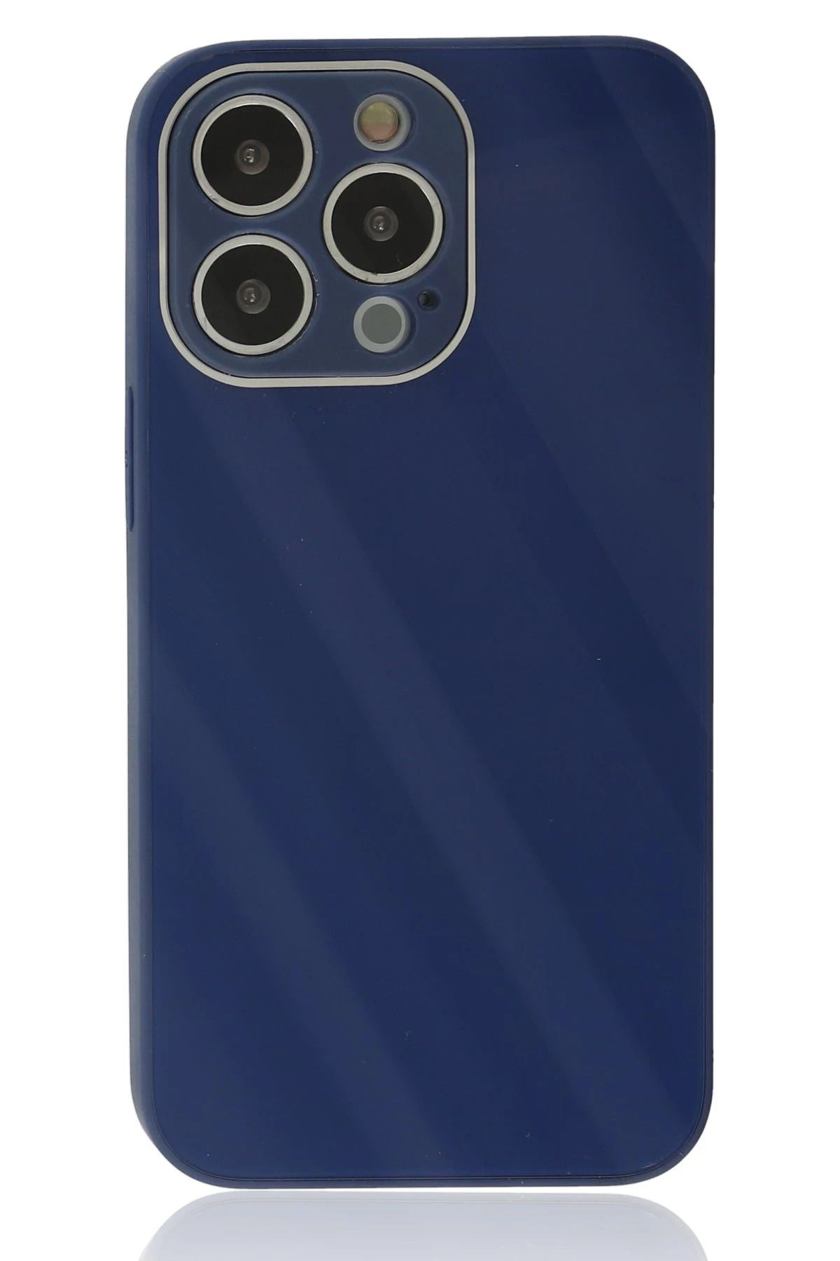 NewFace iPhone 13 Pro Kılıf Glass Kapak - Lacivert FLKRY
