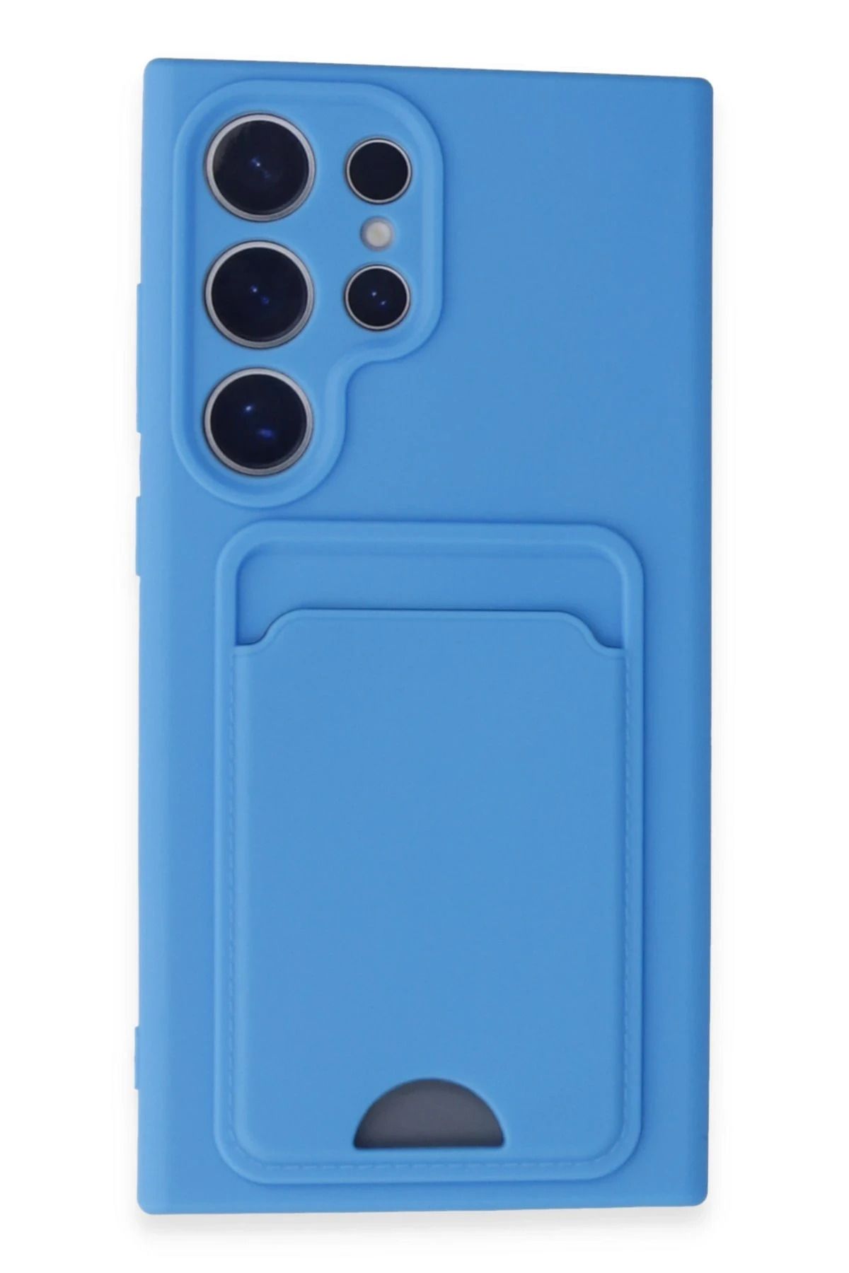NewFace Samsung Galaxy S24 Ultra Kılıf Kelvin Kartvizitli Silikon - Mavi FLKRY