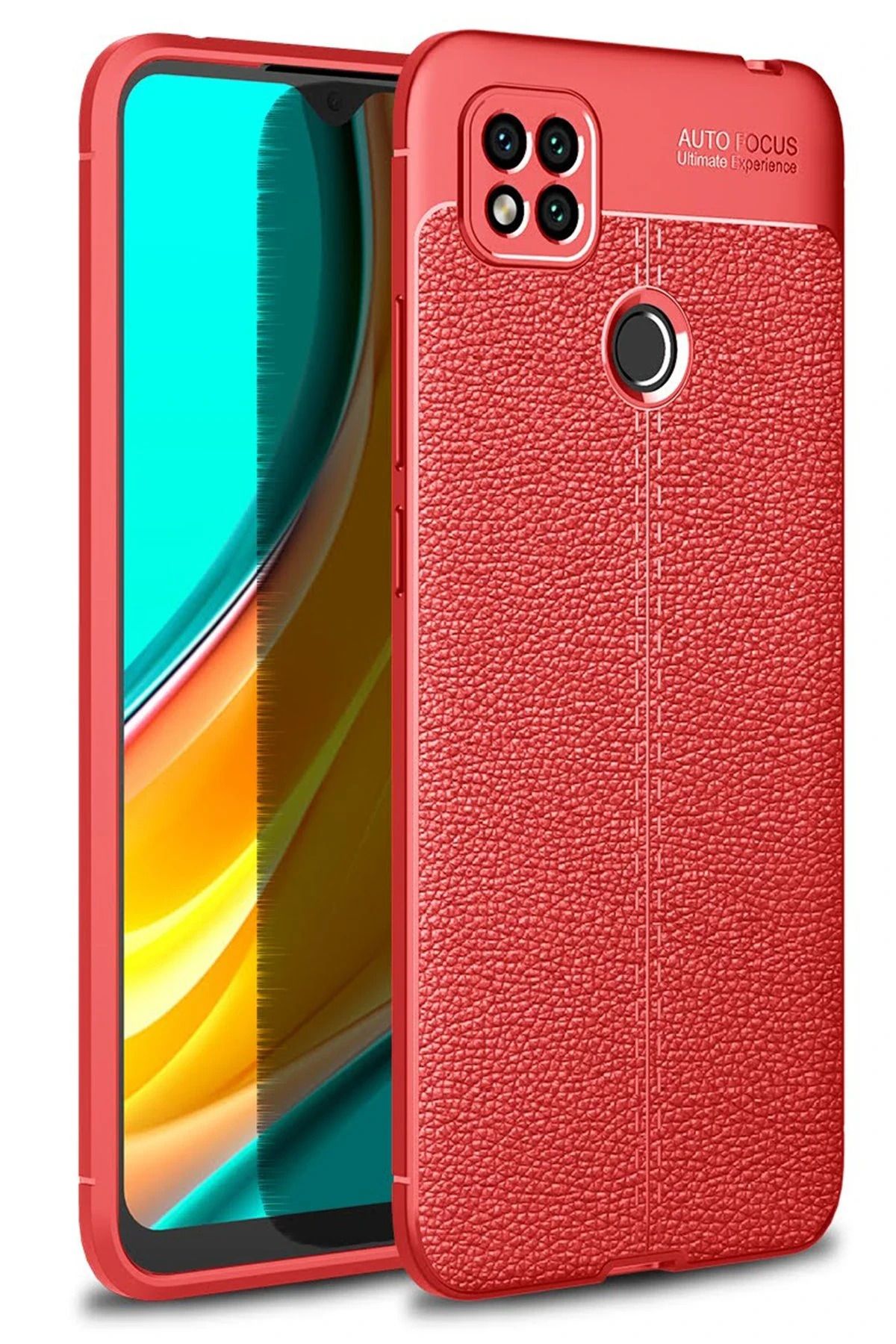 NewFace Xiaomi Redmi 9C Kılıf Auto Focus Kapak - Kırmızı JOJUA