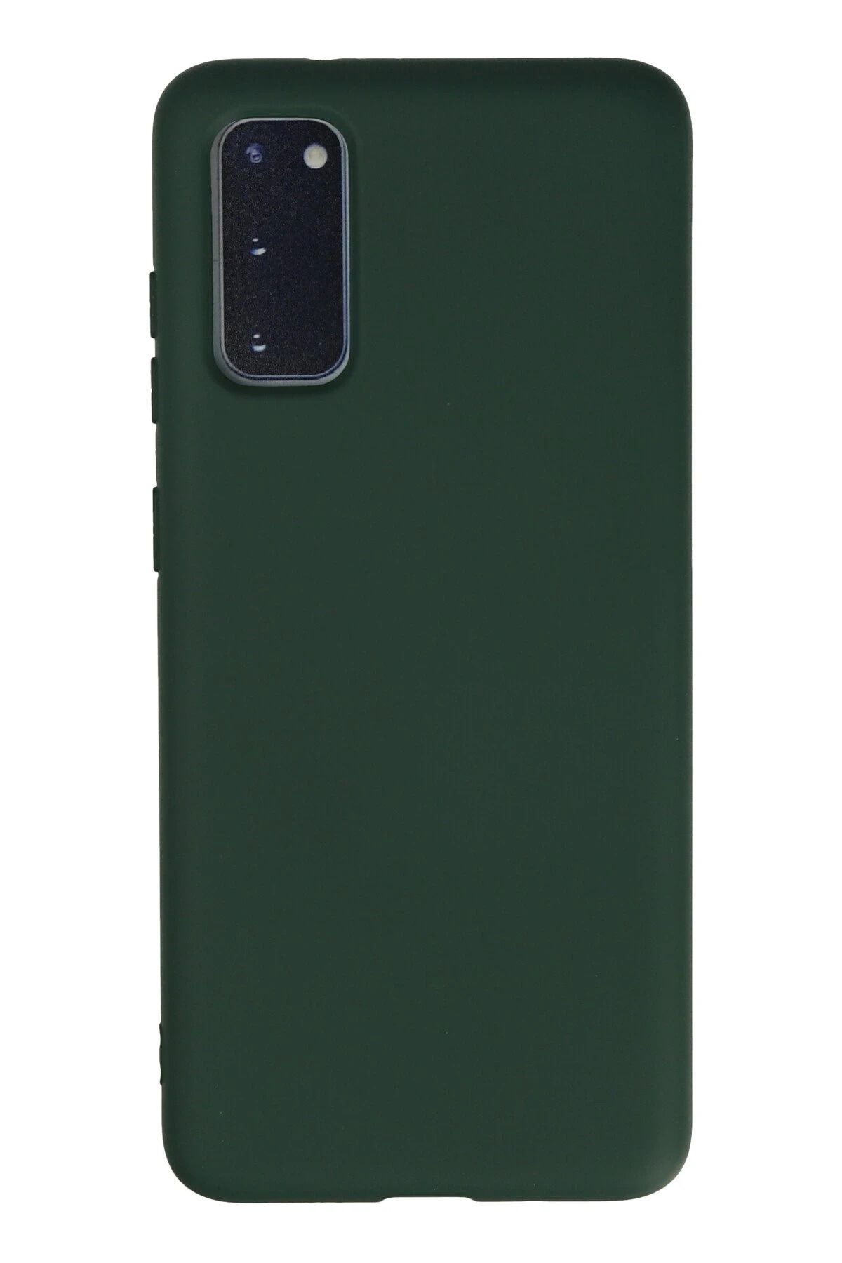 NewFace Samsung Galaxy S20 Kılıf Nano içi Kadife Silikon - Koyu Yeşil HNZRN