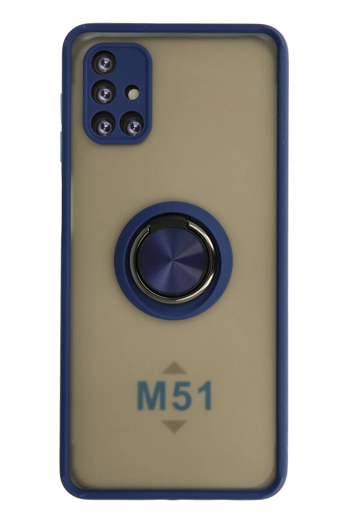 NewFace Samsung Galaxy M51 Kılıf Montreal Yüzüklü Silikon Kapak - Lacivert YNSMR