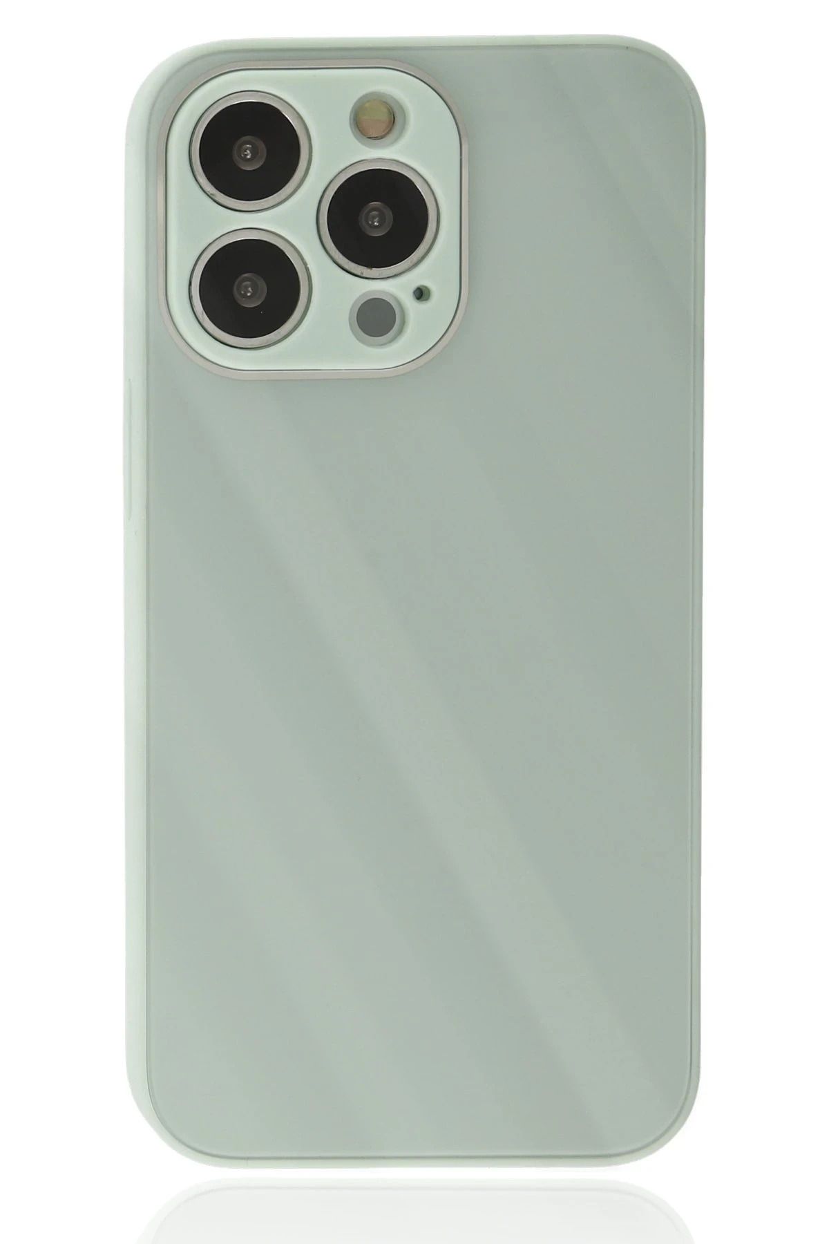 NewFace iPhone 13 Pro Kılıf Glass Kapak - Turkuaz BSTMY