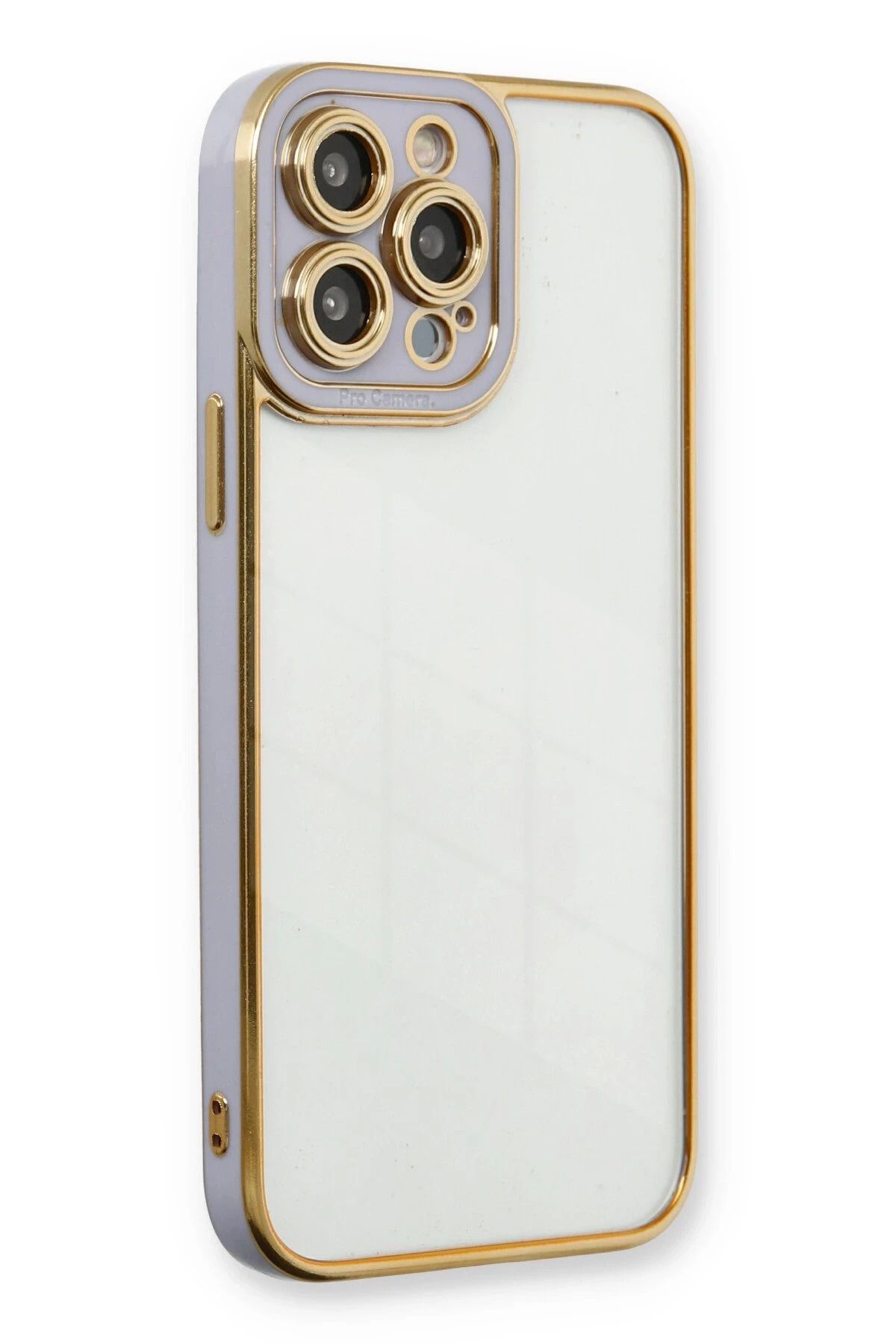 NewFace iPhone 13 Pro Kılıf Liva Lens Silikon - Lila YNSMR