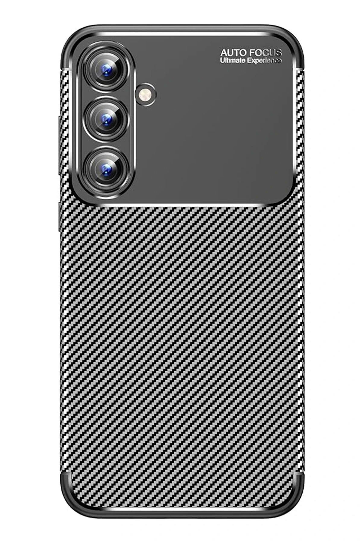 NewFace Samsung Galaxy A15 4G Kılıf Auto Focus Karbon Kapak - Siyah YNSMR