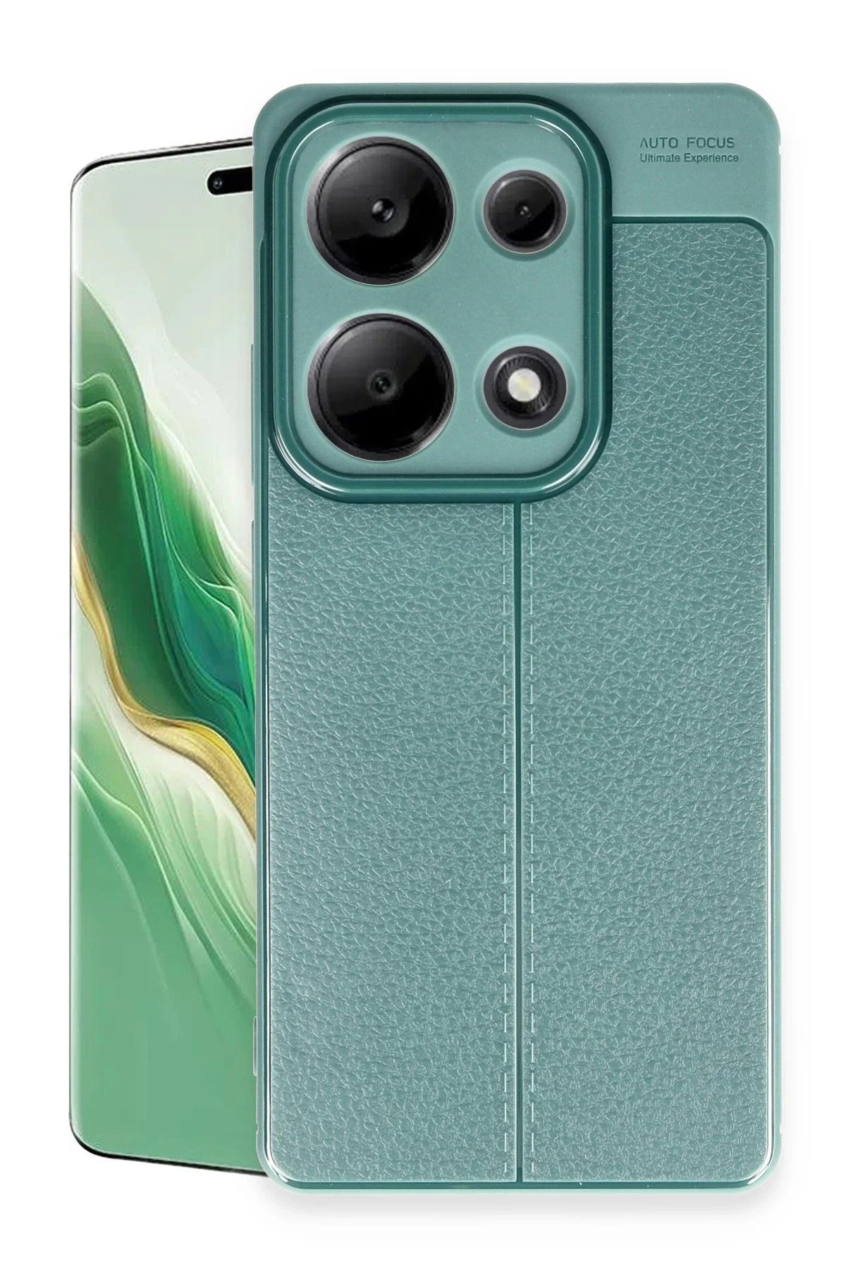 cepmoda Xiaomi REDMİ NOTE 13 PRO (4G) - Karbon Deri Tasarımlı Silikon Telefon Kılıfı - YEŞİL