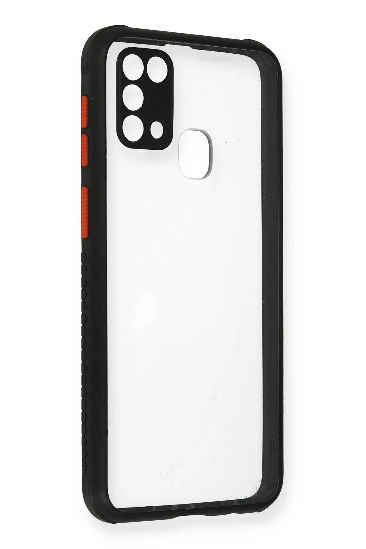 NewFace Samsung Galaxy M31 Kılıf Miami Şeffaf Silikon - Siyah BSTMY