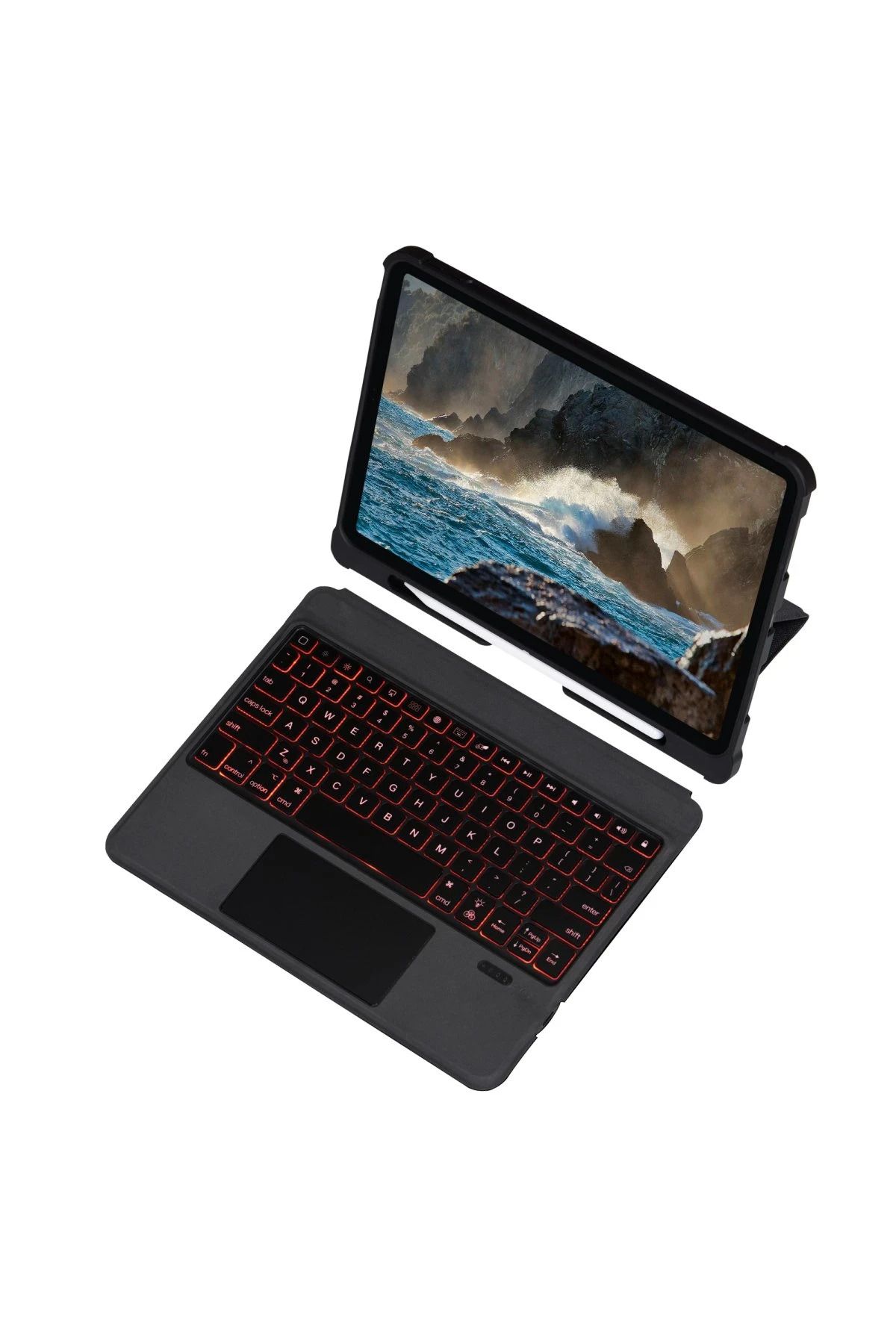 NewFace T5209D iPad Pro 12.9 (2021) Kılıf İnter Ledli Klavyeli Tablet Kılıfı - Siyah BSTMY